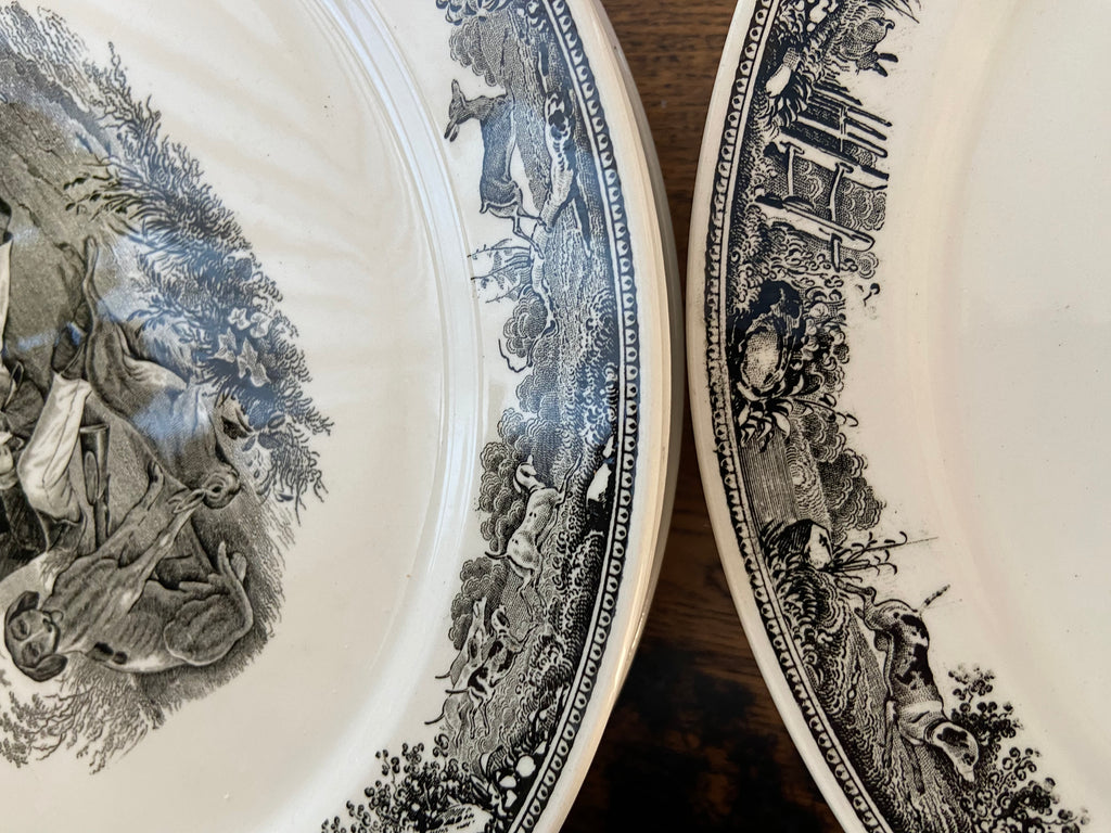 12 platos llanos en loza alemana "Villeroy & Boch"