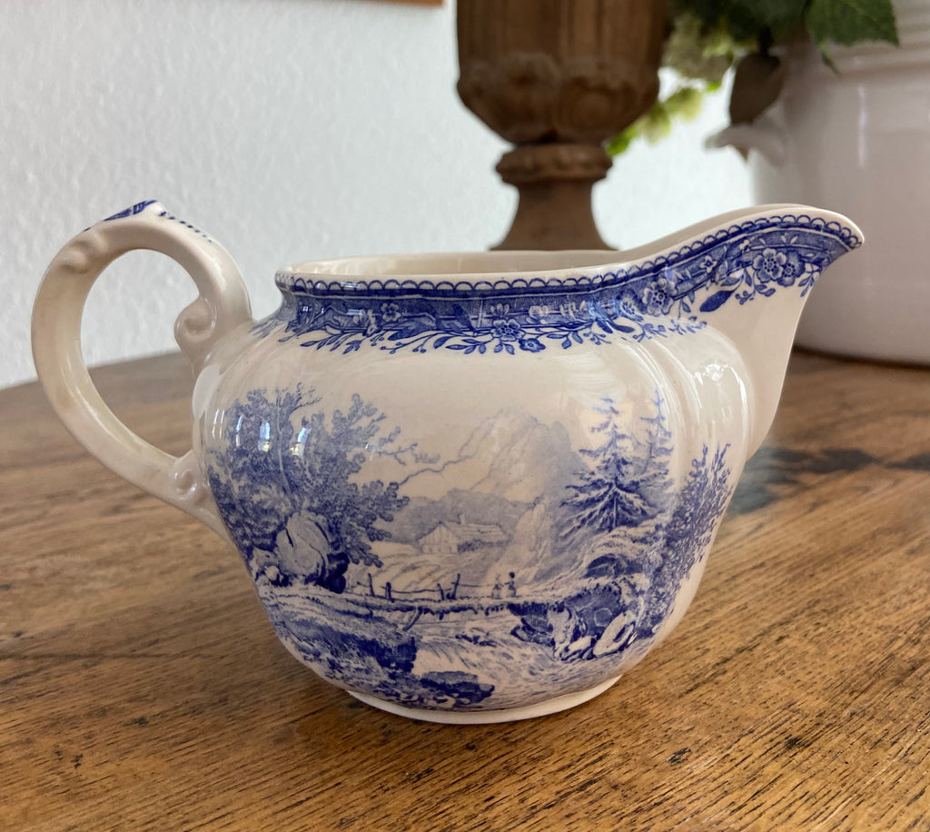 Tetera, lechera y azucarero en loza alemana "Villeroy & Boch" Burgenland.