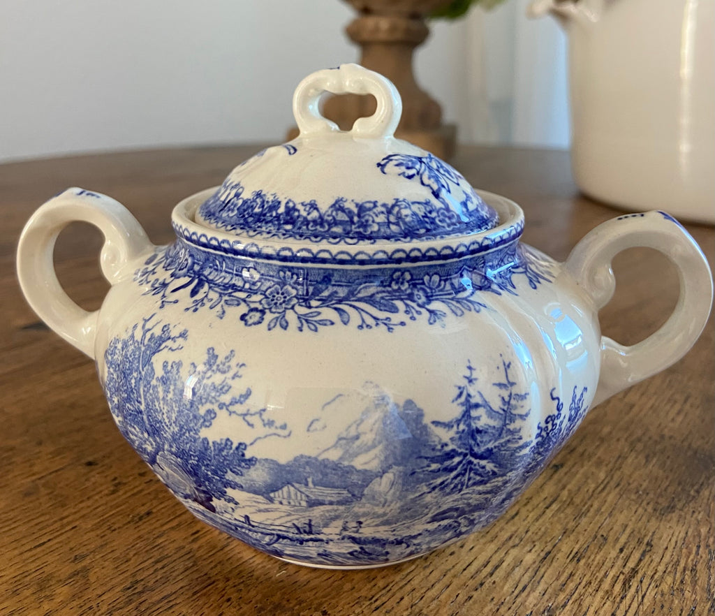 Tetera y azucarero en loza alemana "Villeroy & Boch"
