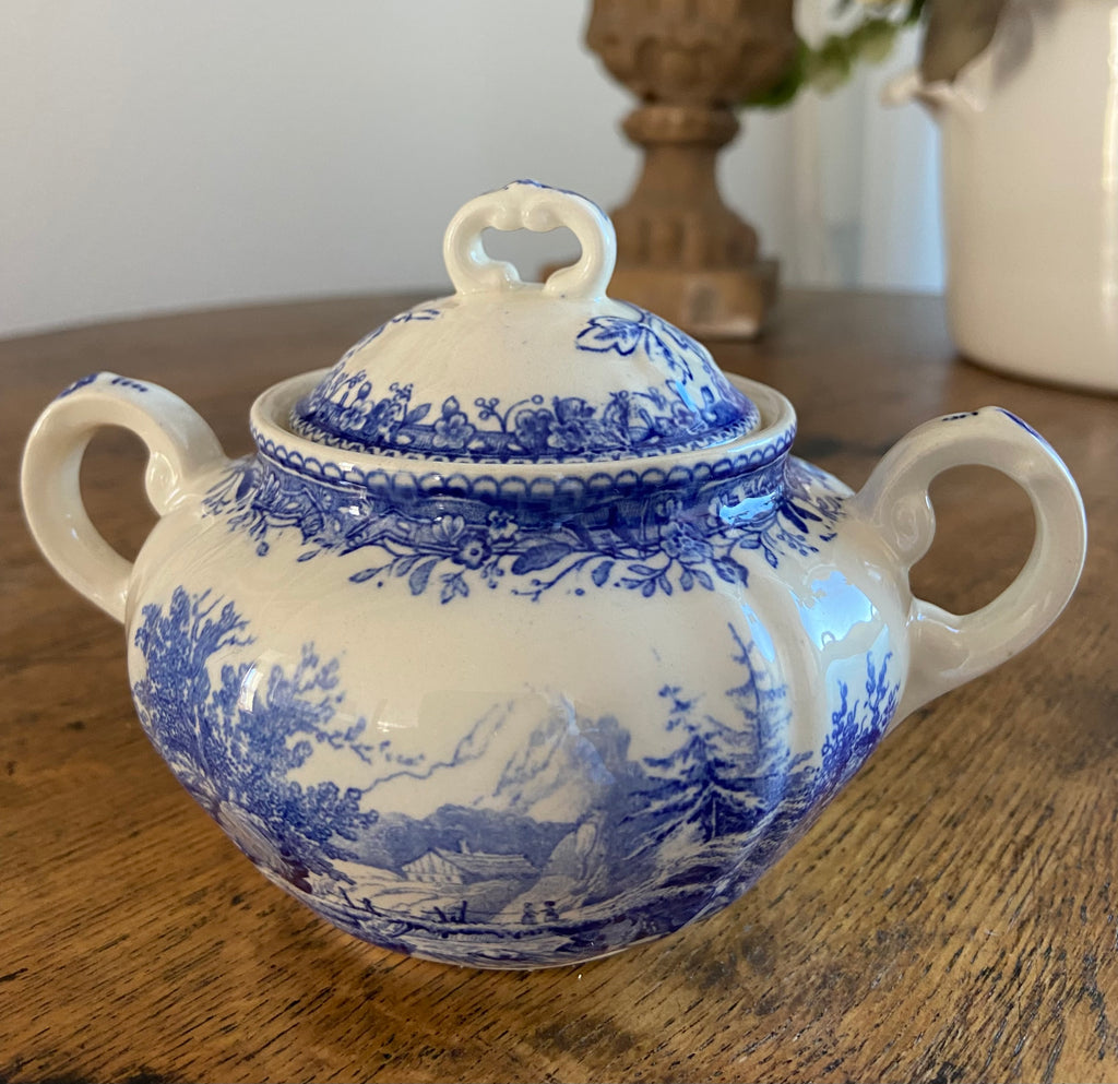 Tetera y azucarero en loza alemana "Villeroy & Boch"