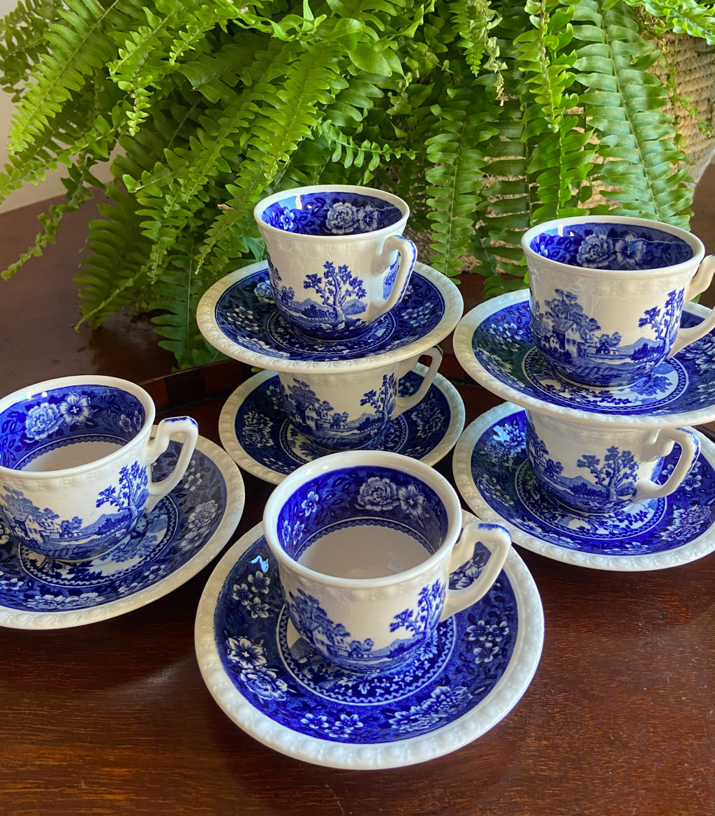 6 tazas de café en loza "Villeroy & Boch" (mod.Rusticana)