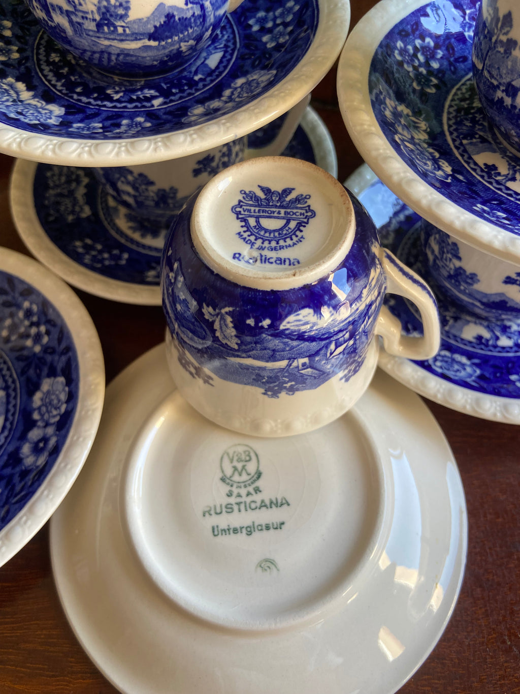 6 tazas de café en loza "Villeroy & Boch" (mod.Rusticana)