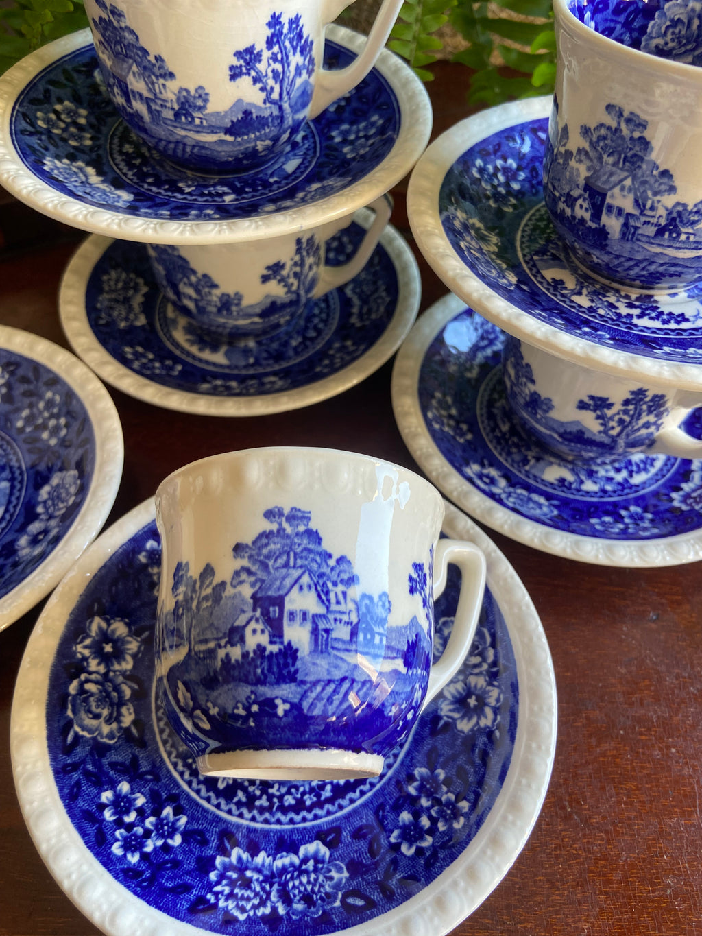 6 tazas de café en loza "Villeroy & Boch" (mod.Rusticana)