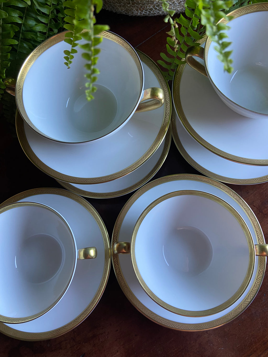 6 tazas de consomé en porcelana "Bidasoa"