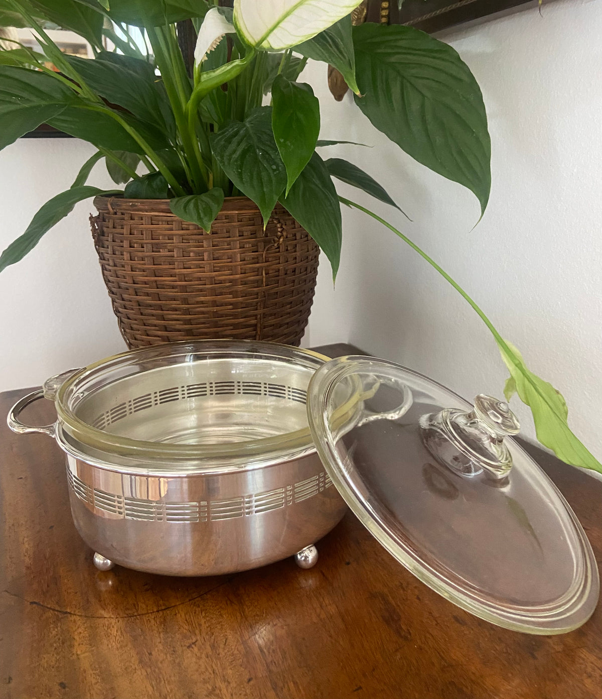 Soporte de alpaca con Pyrex