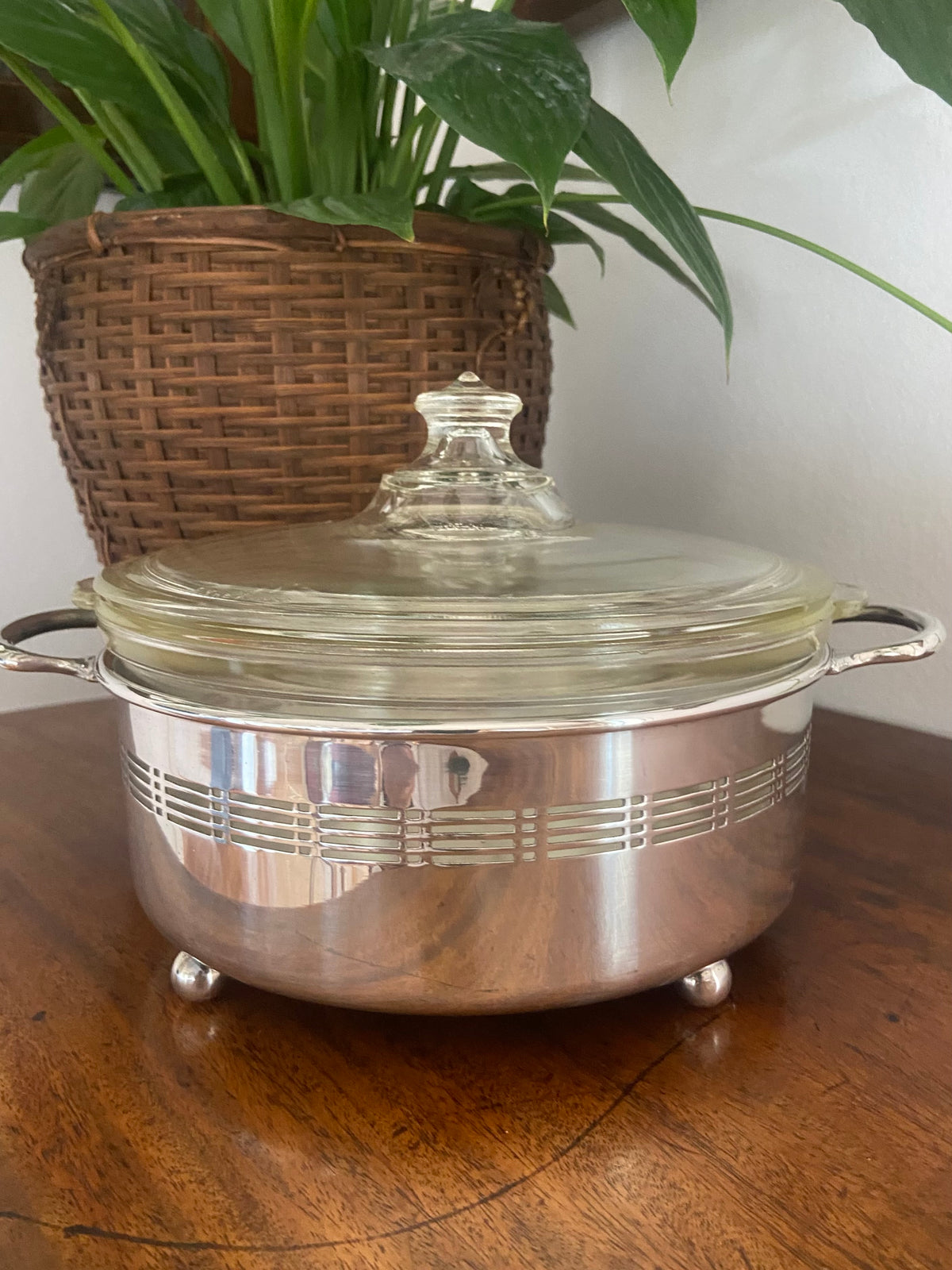 Soporte de alpaca con Pyrex