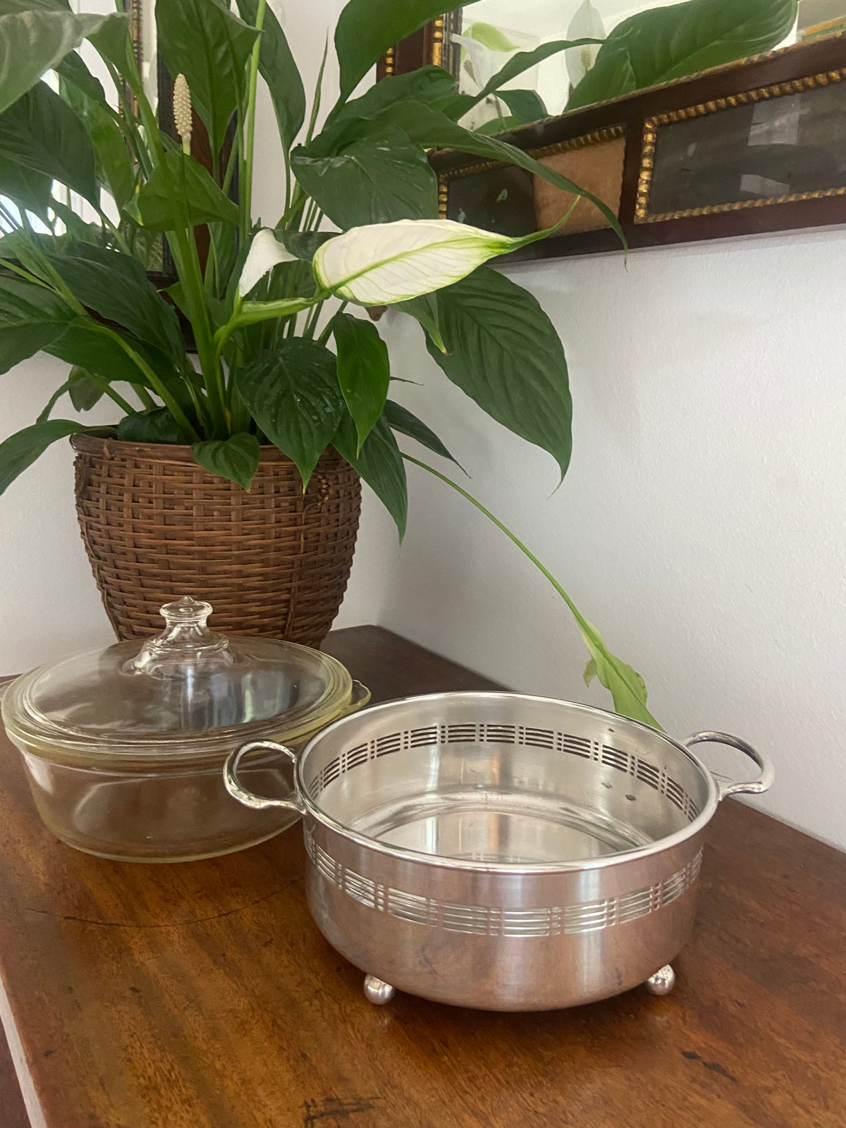Soporte de alpaca con Pyrex