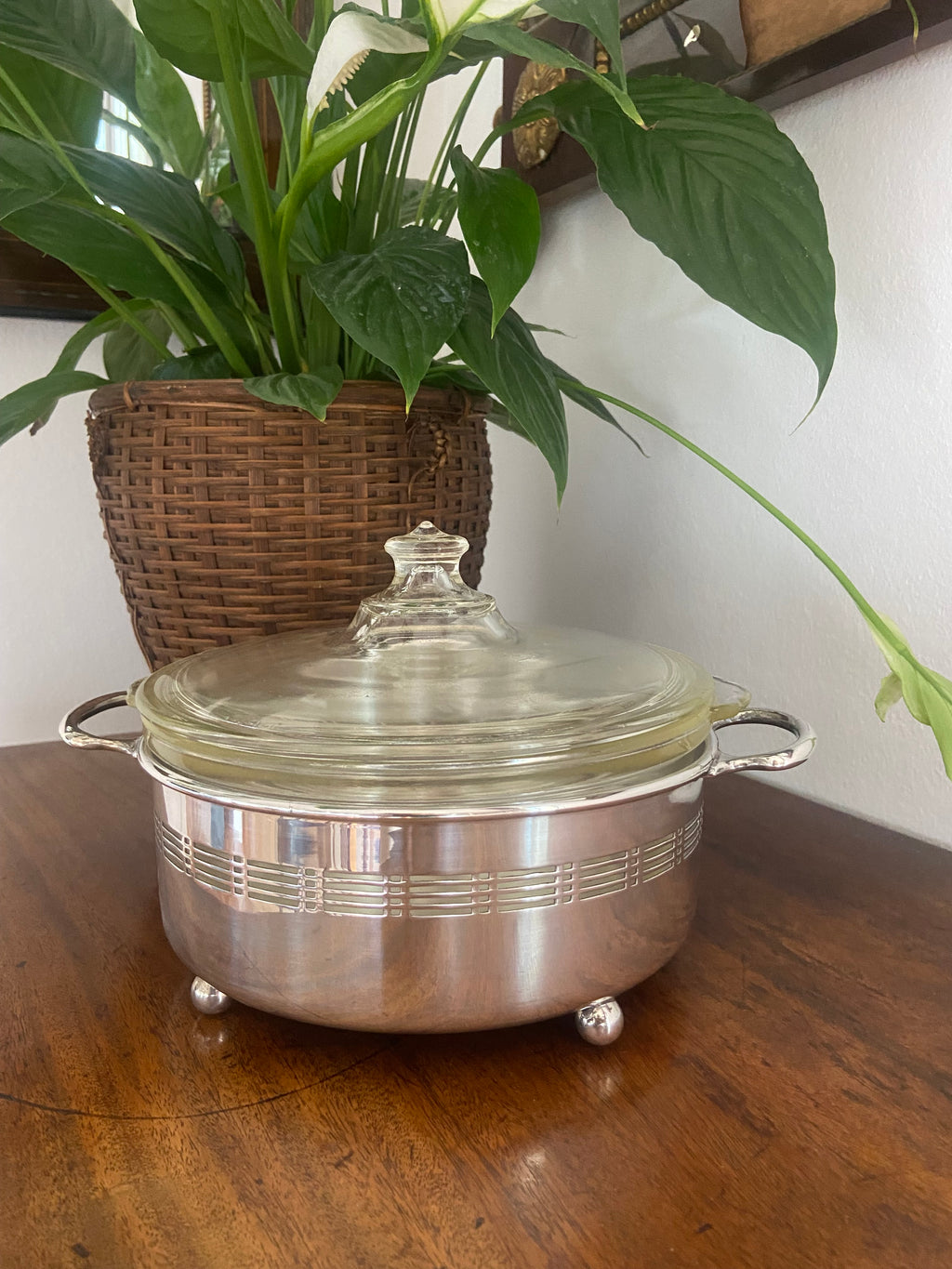 Soporte de alpaca con Pyrex