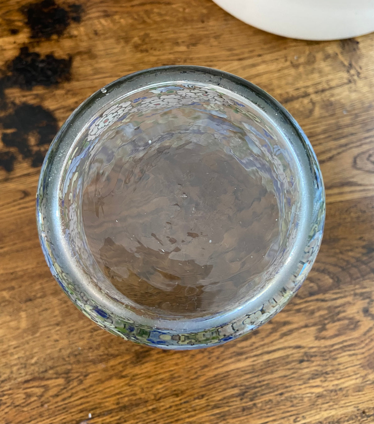 Vaso grande/florero en cristal pintado a amano.