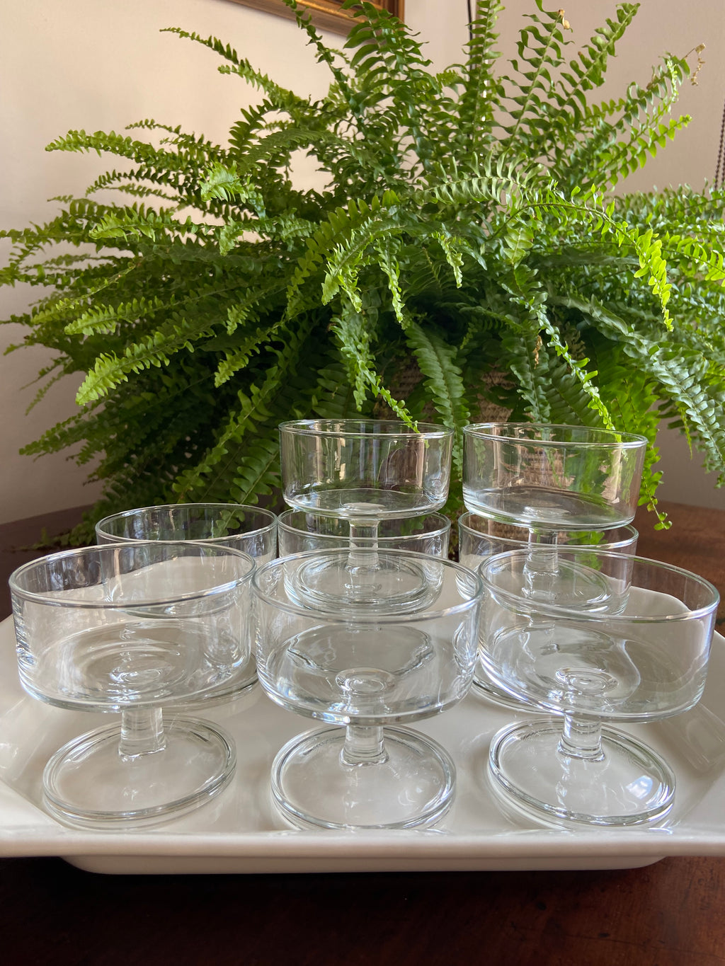 8 copas cava/postre en vidrio transparente francés