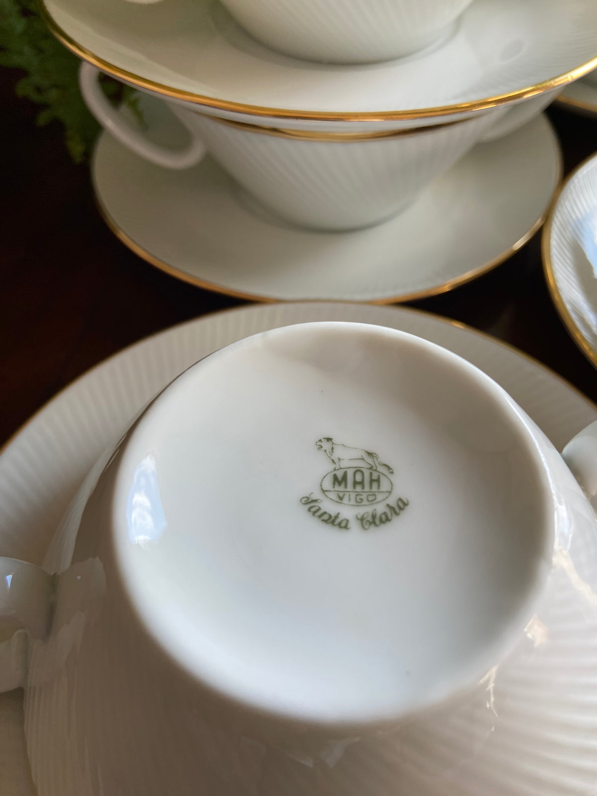 6 tazas consomé porcelana "Santa Clara".
