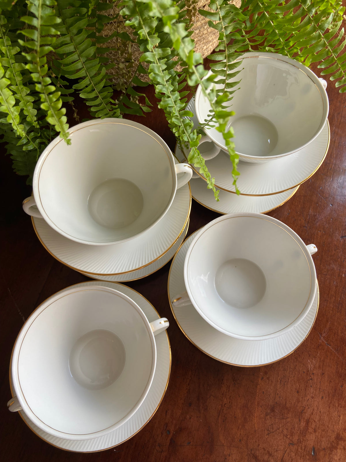 6 tazas consomé porcelana "Santa Clara".