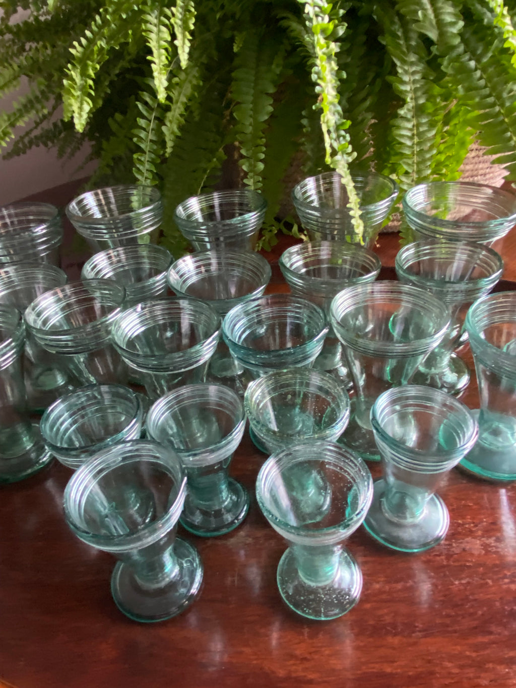 22 vasos  en vidrio Mallorquín "Gordiola"