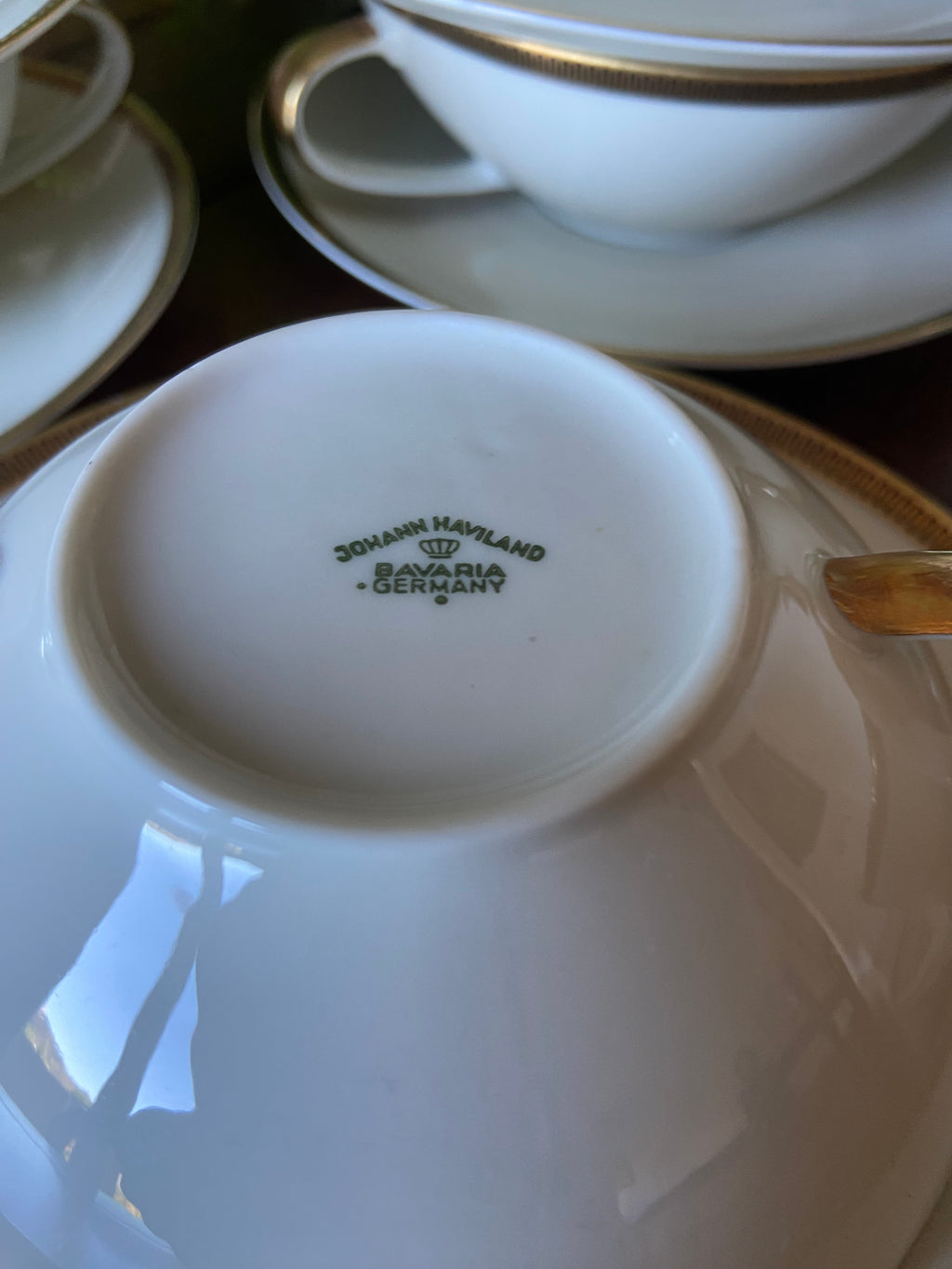 12 tazas consomé en porcelana alemana "Johnn Haviland" Bavaria