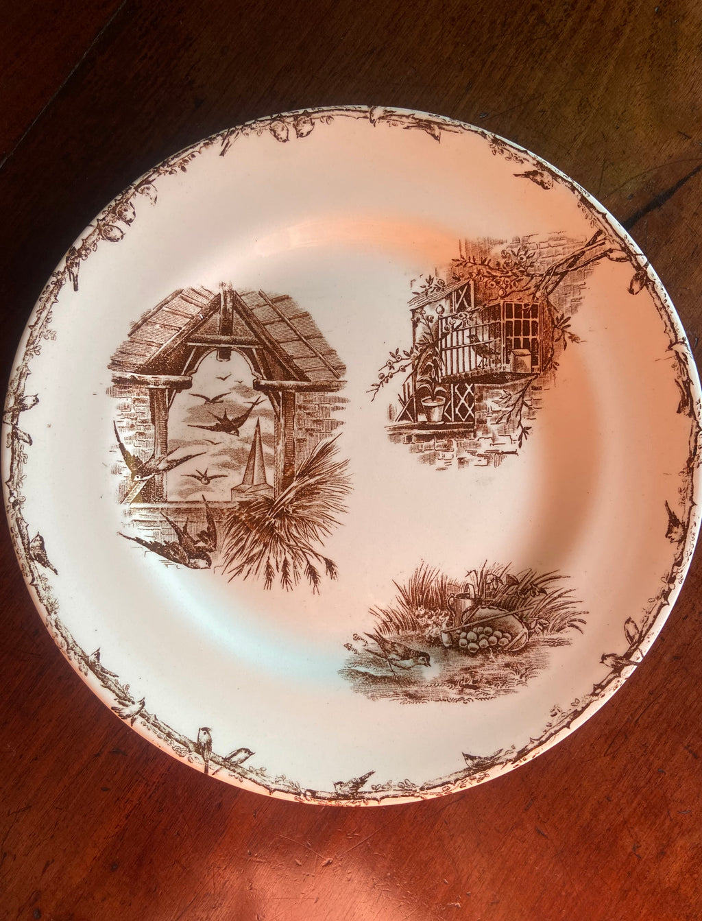 8 platos llanos en loza francesa "Terre de Fer" H&B & Cie