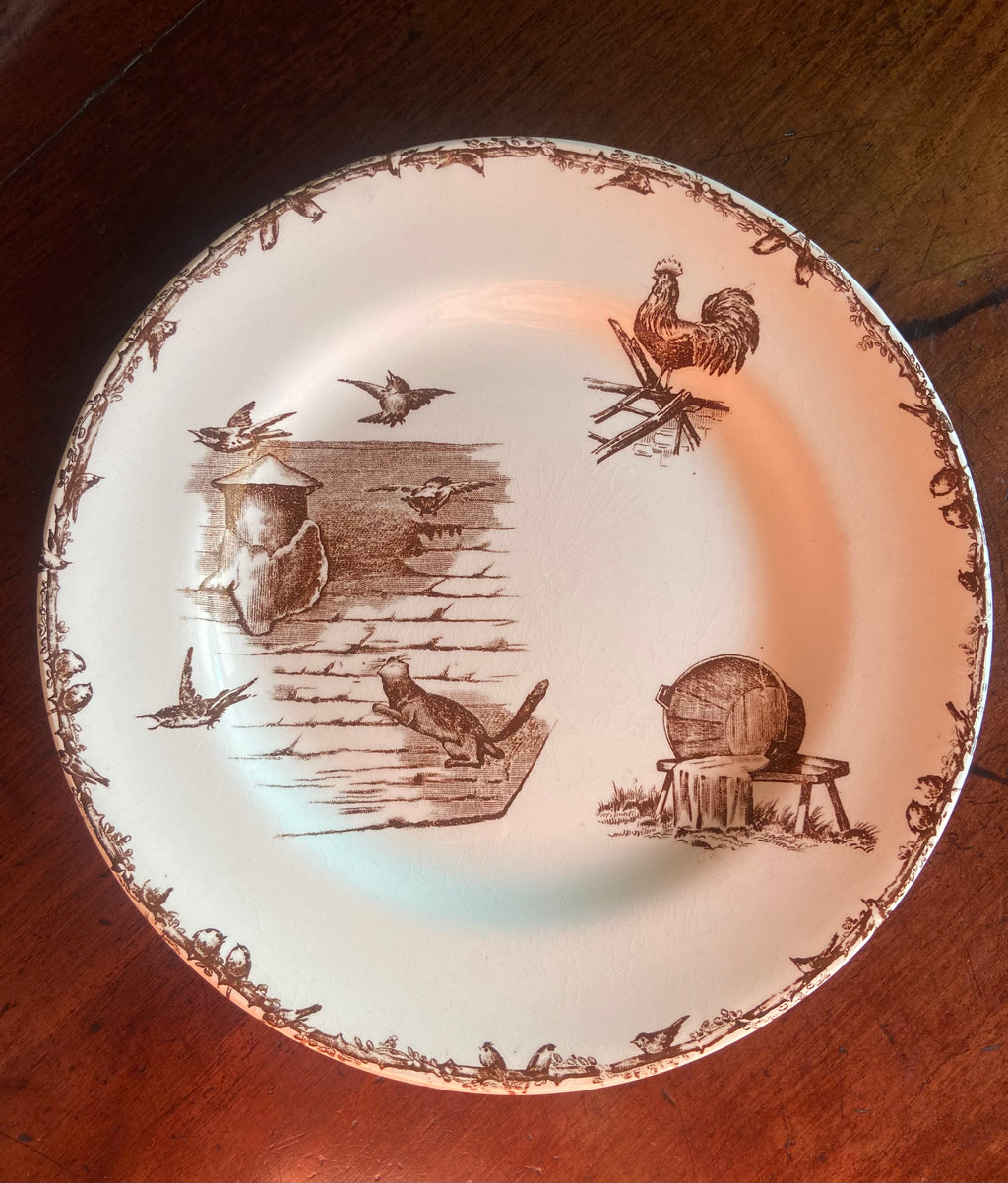 8 platos llanos en loza francesa "Terre de Fer" H&B & Cie