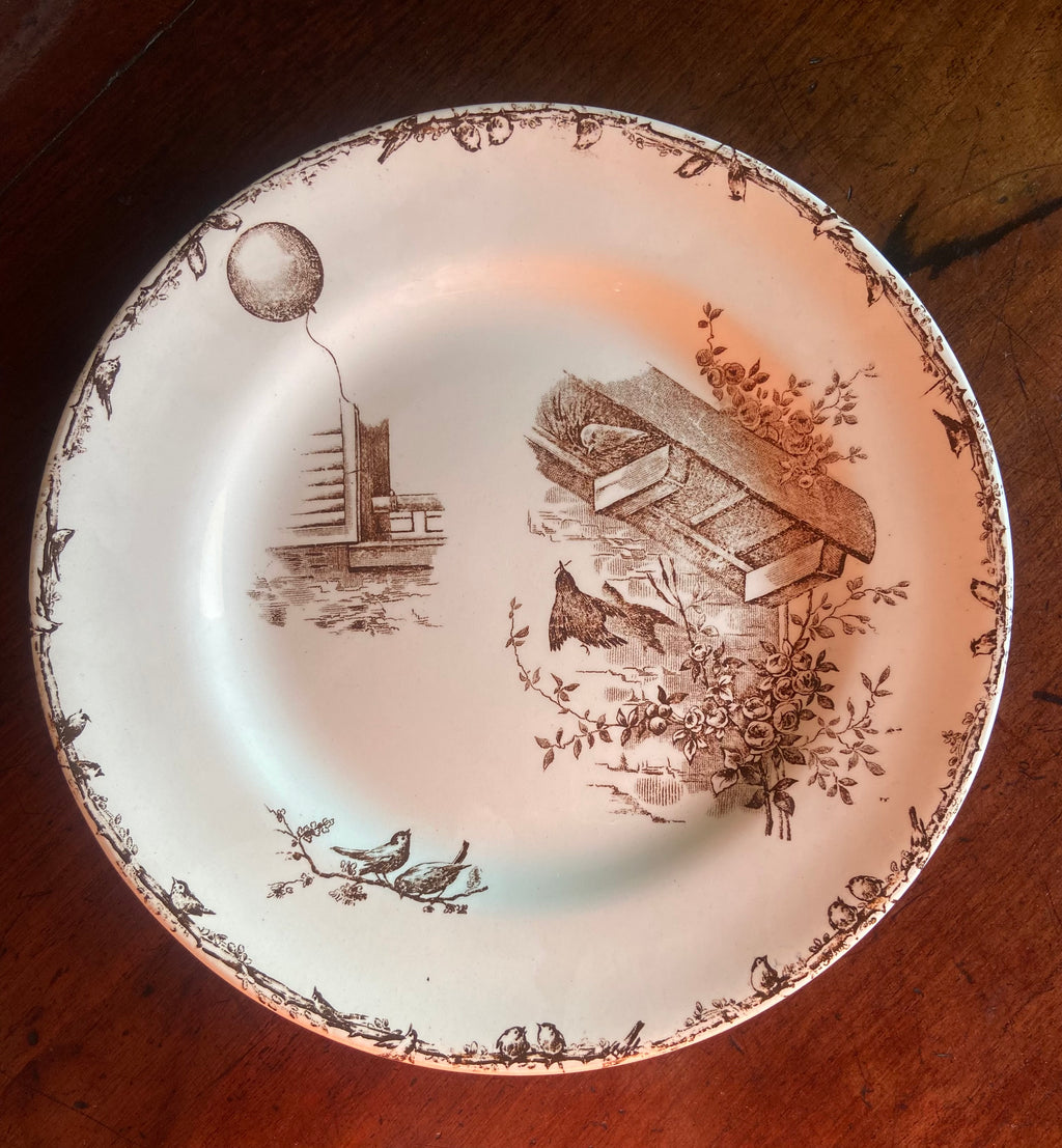 8 platos llanos en loza francesa "Terre de Fer" H&B & Cie