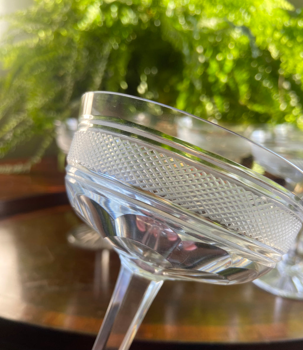 8 copas cava/postres en cristal tallado