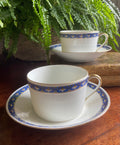 Pareja de tazas desayuno en porcelana francesa  "W.G & Cia" de Limoges.