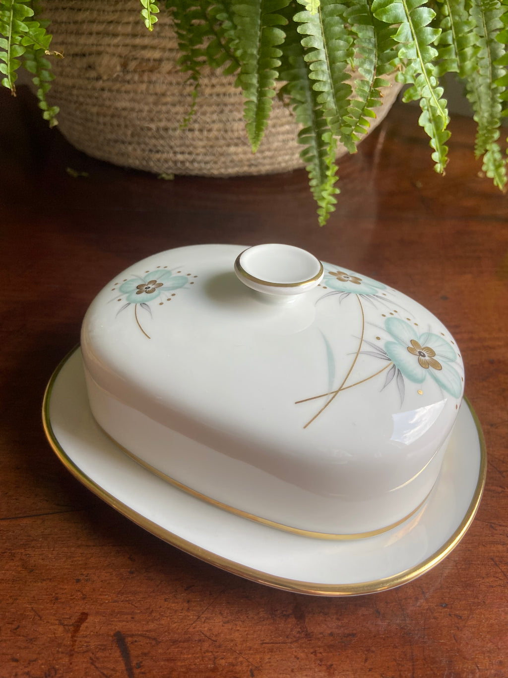 Mantequillera en porcelana alemana "Tirschenreuth"