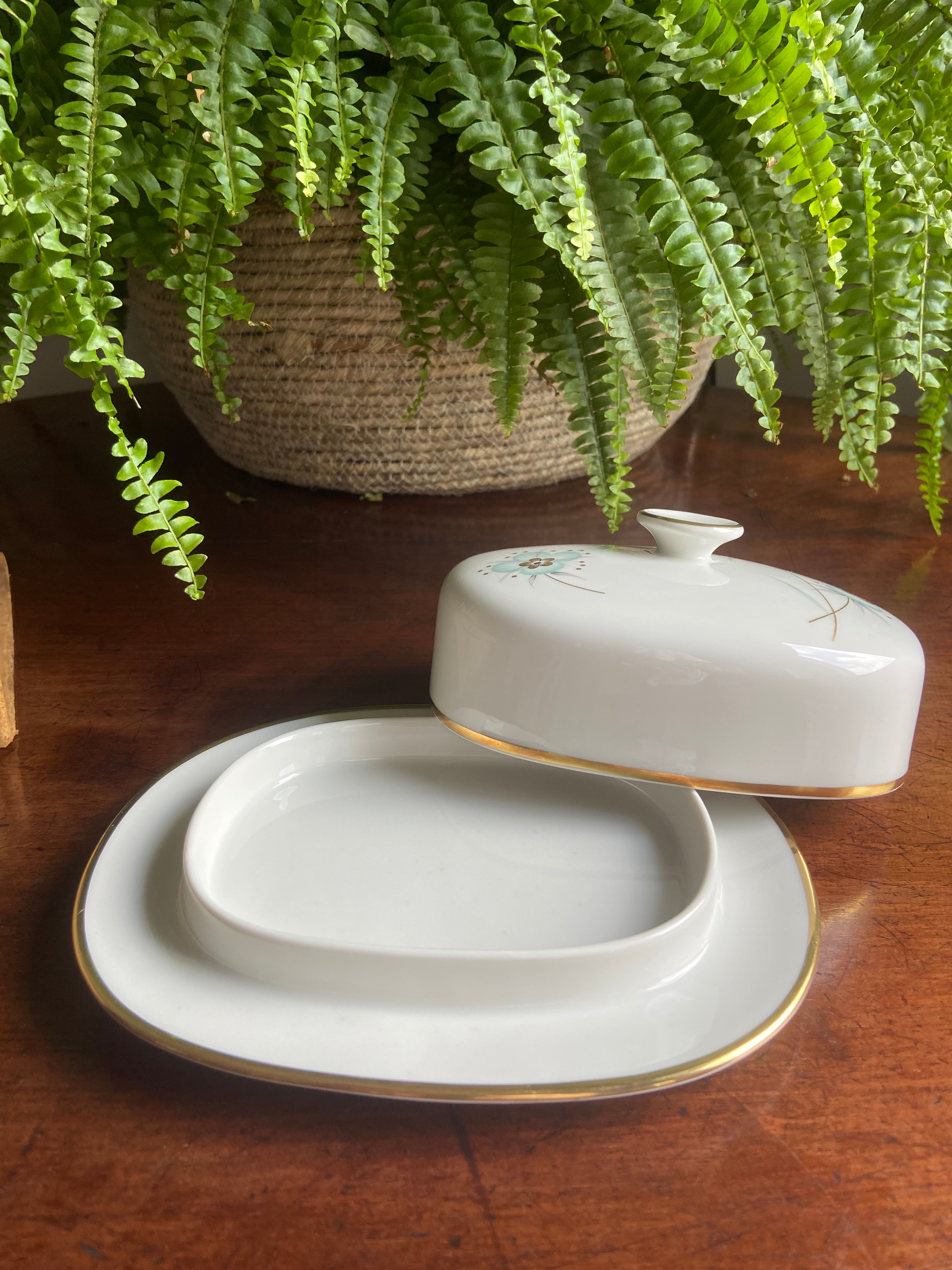 Mantequillera en porcelana alemana "Tirschenreuth"