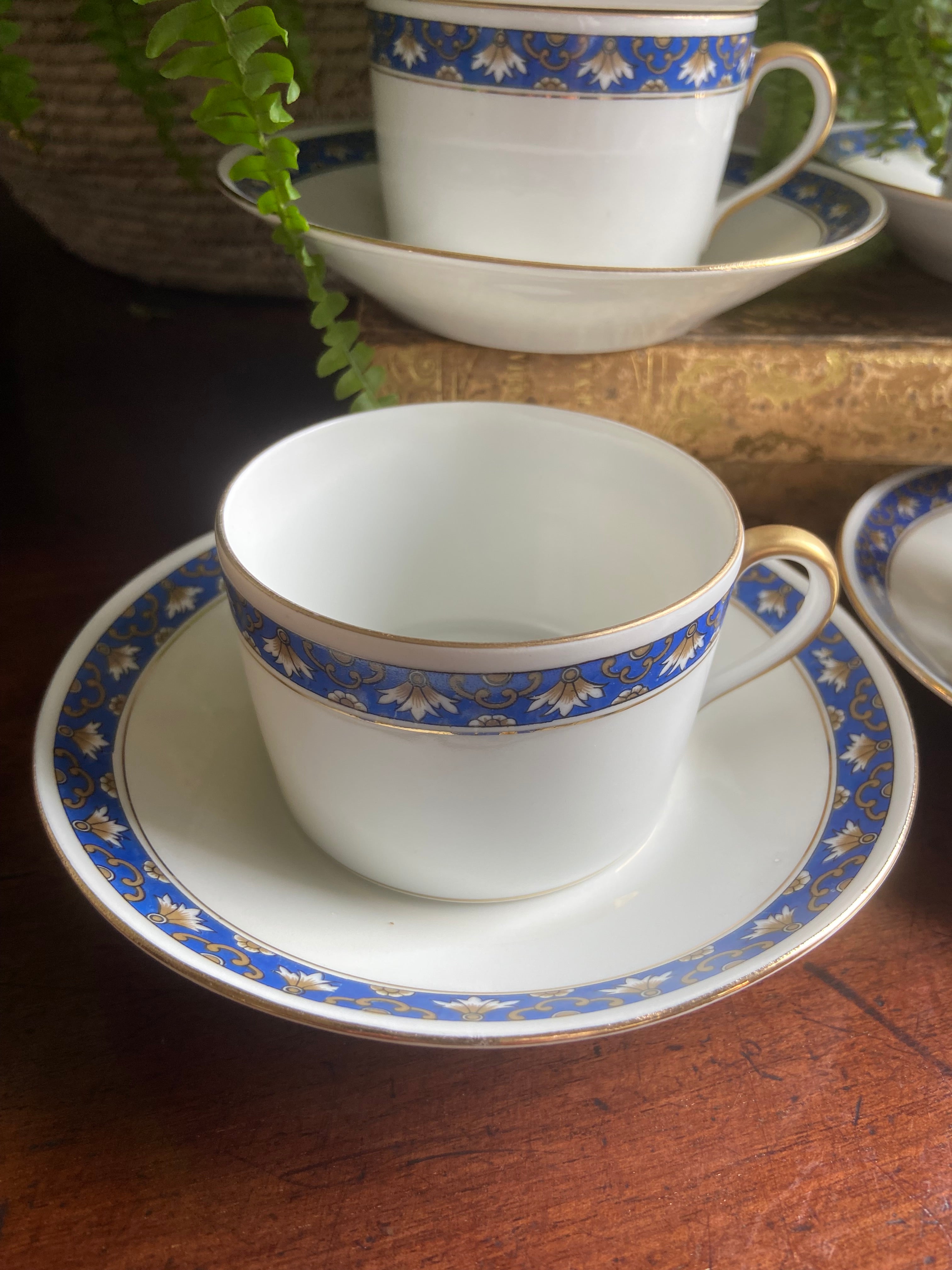 6 tazas de té en porcelana francesa de Limoges "W.G. & Cia"