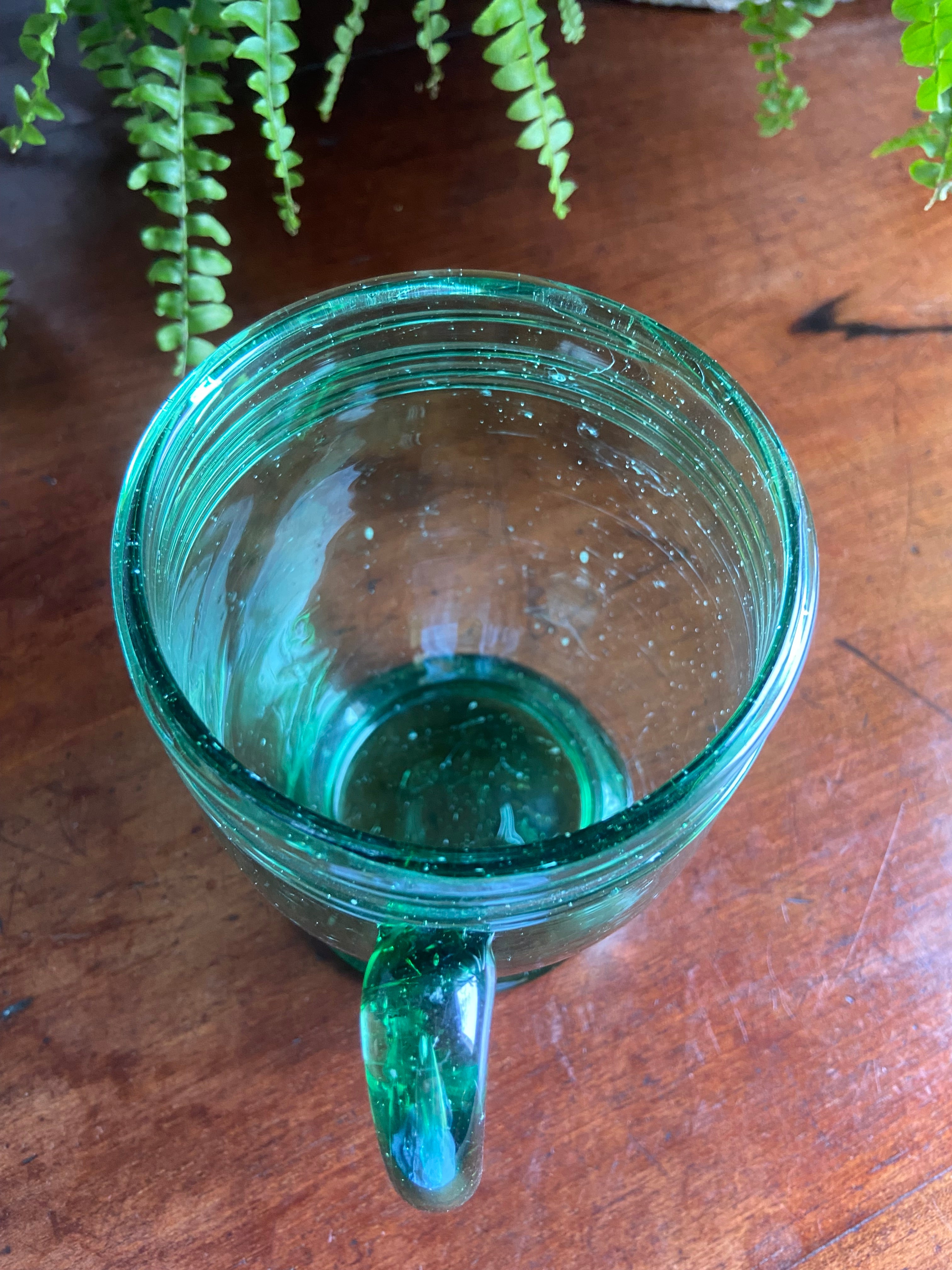 Jarra cerveza (florero) en vidrio verde mallorquin "Gordiola"