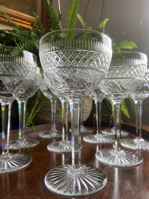 10 copas en cristal tallado