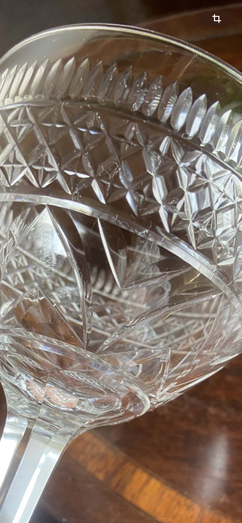10 copas en cristal tallado