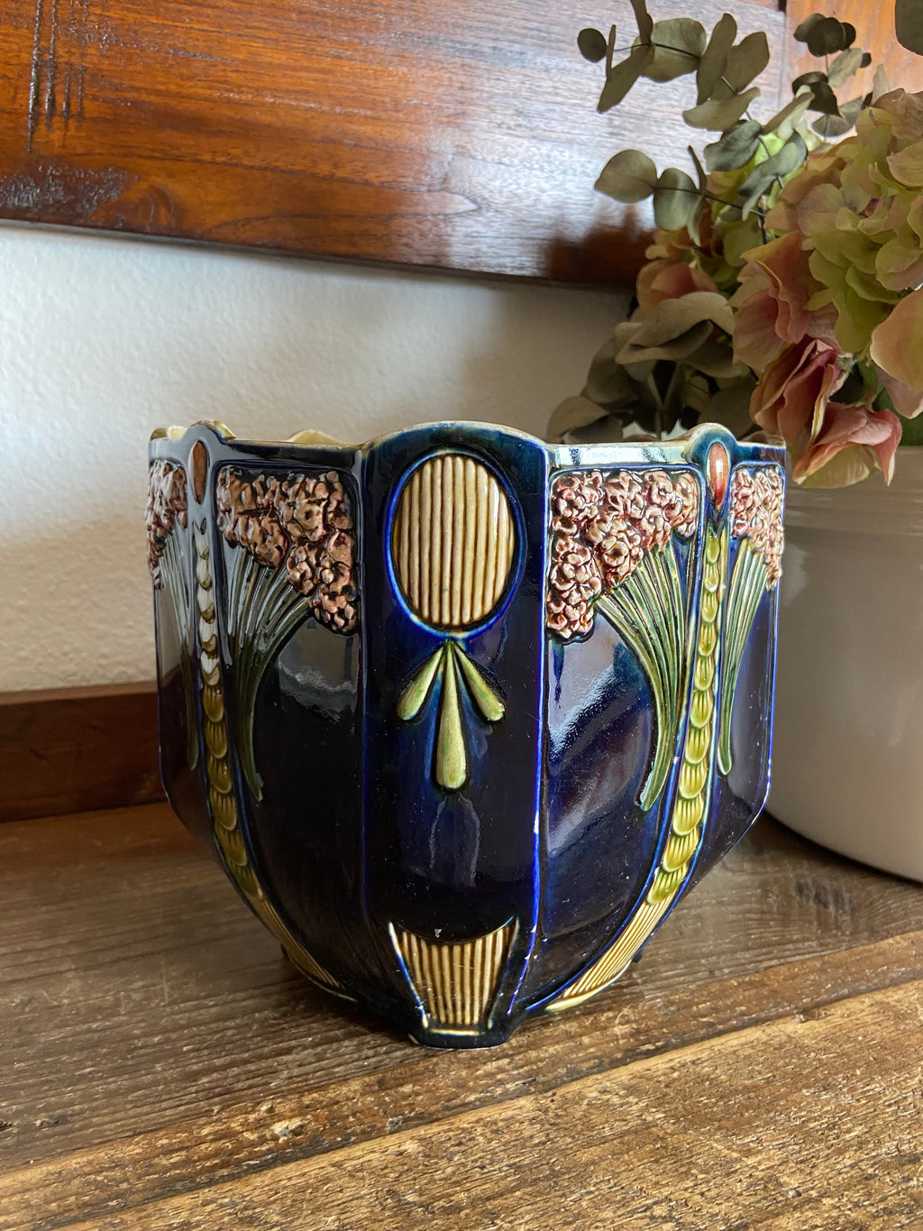Macetero en cerámica "Art Nouveau" modernista