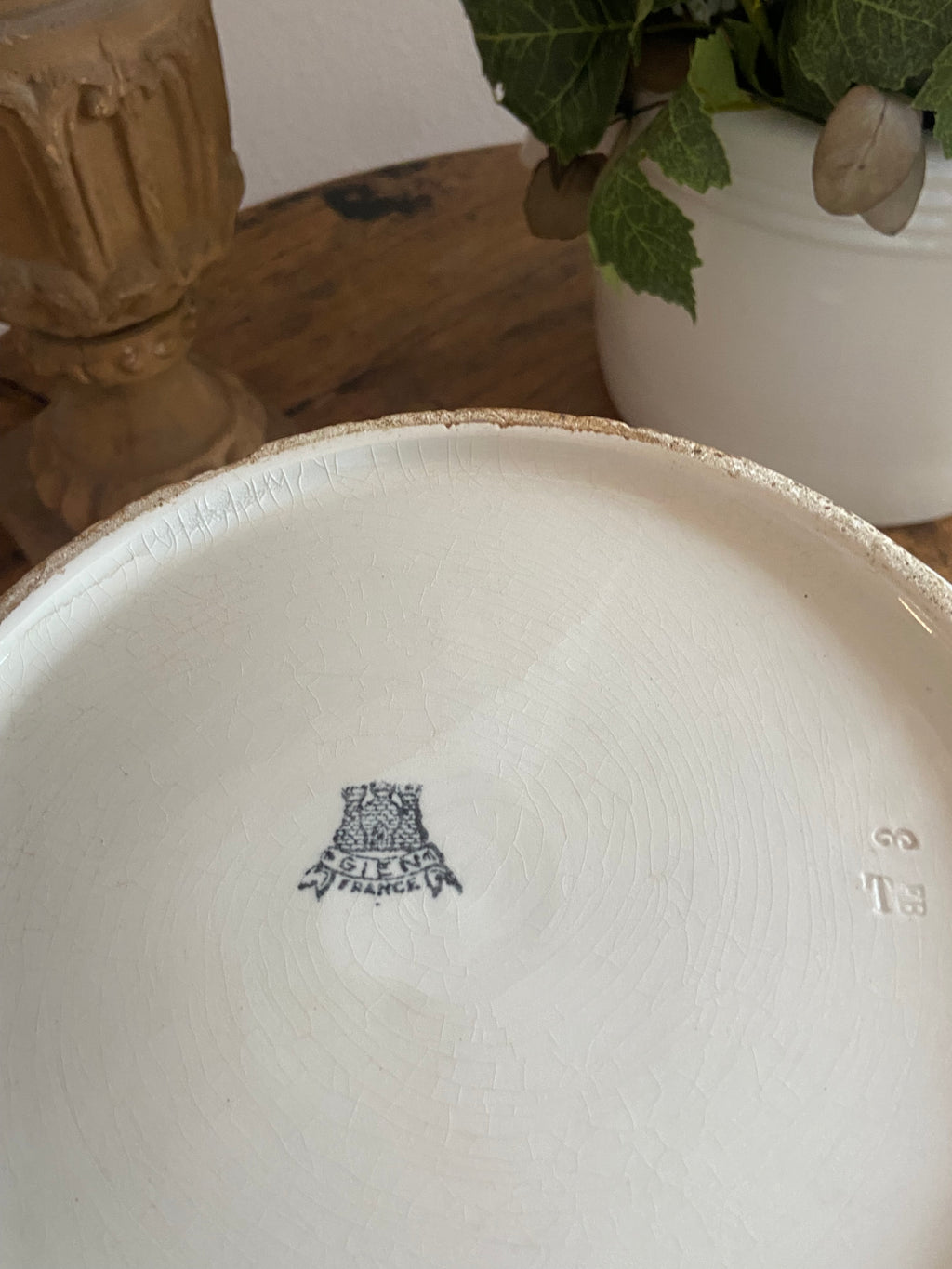 Gran bote en porcelana francesa de "Gien"