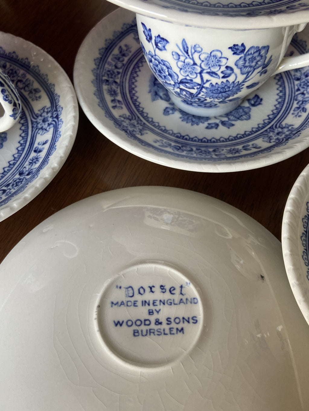 6 tazas de café en loza inglesa "Wood & Sons" mod. Dorset