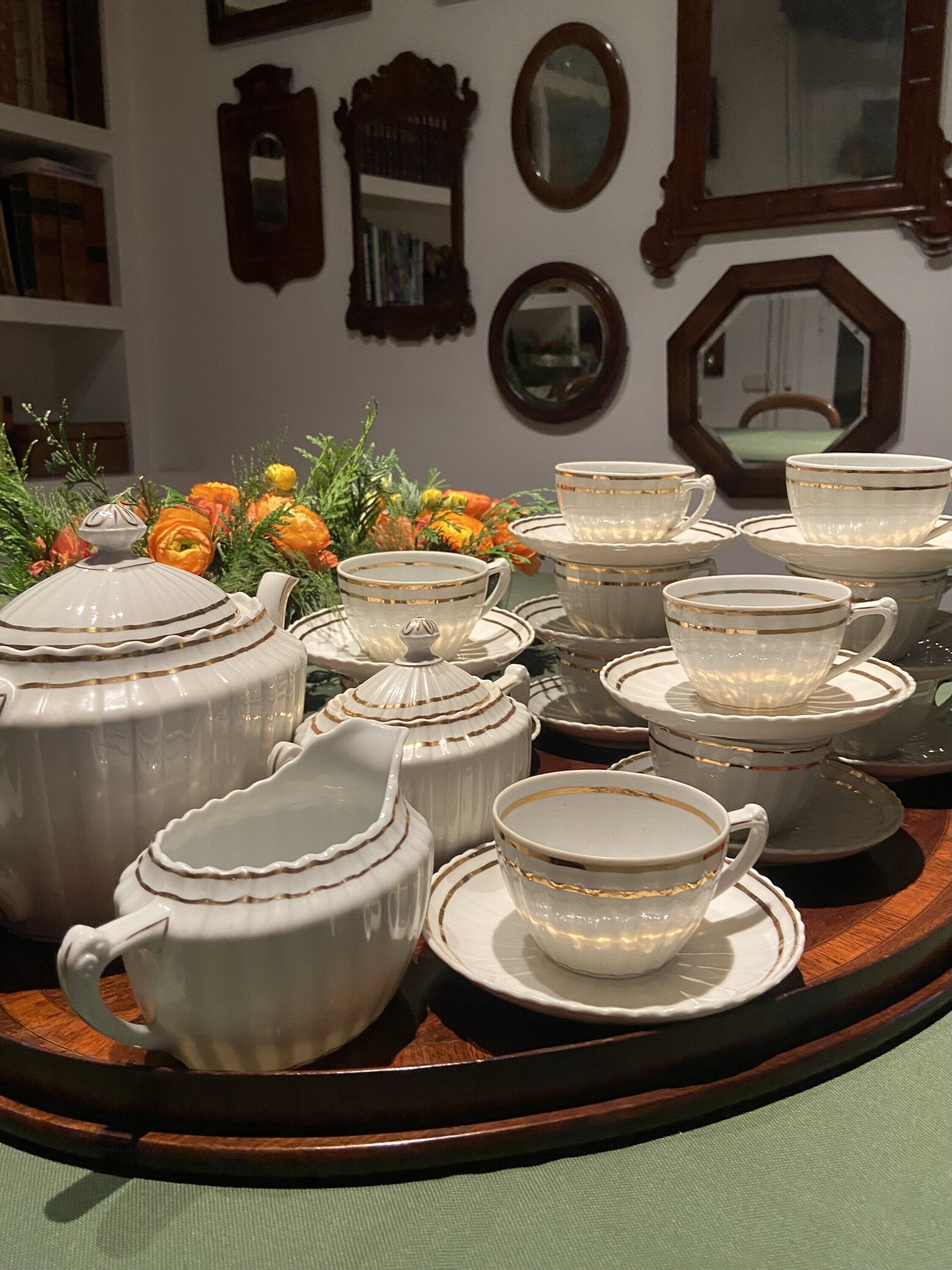 Juego de té en porcelana "Saint Claire"