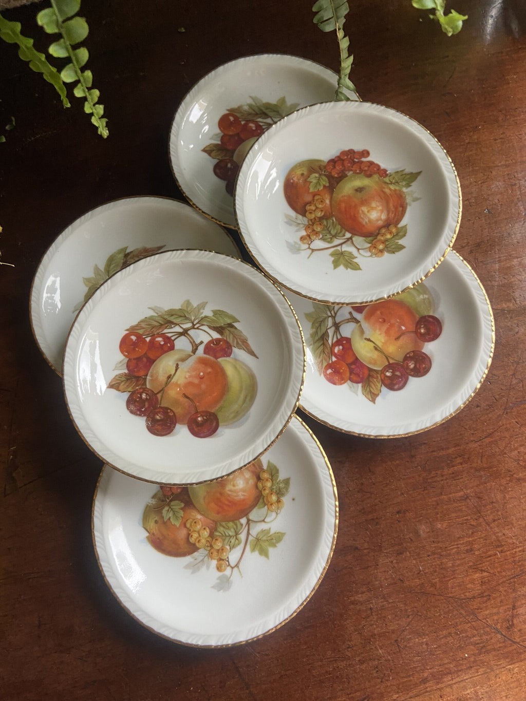 6 platos de pan en porcelana "Santa Clara"