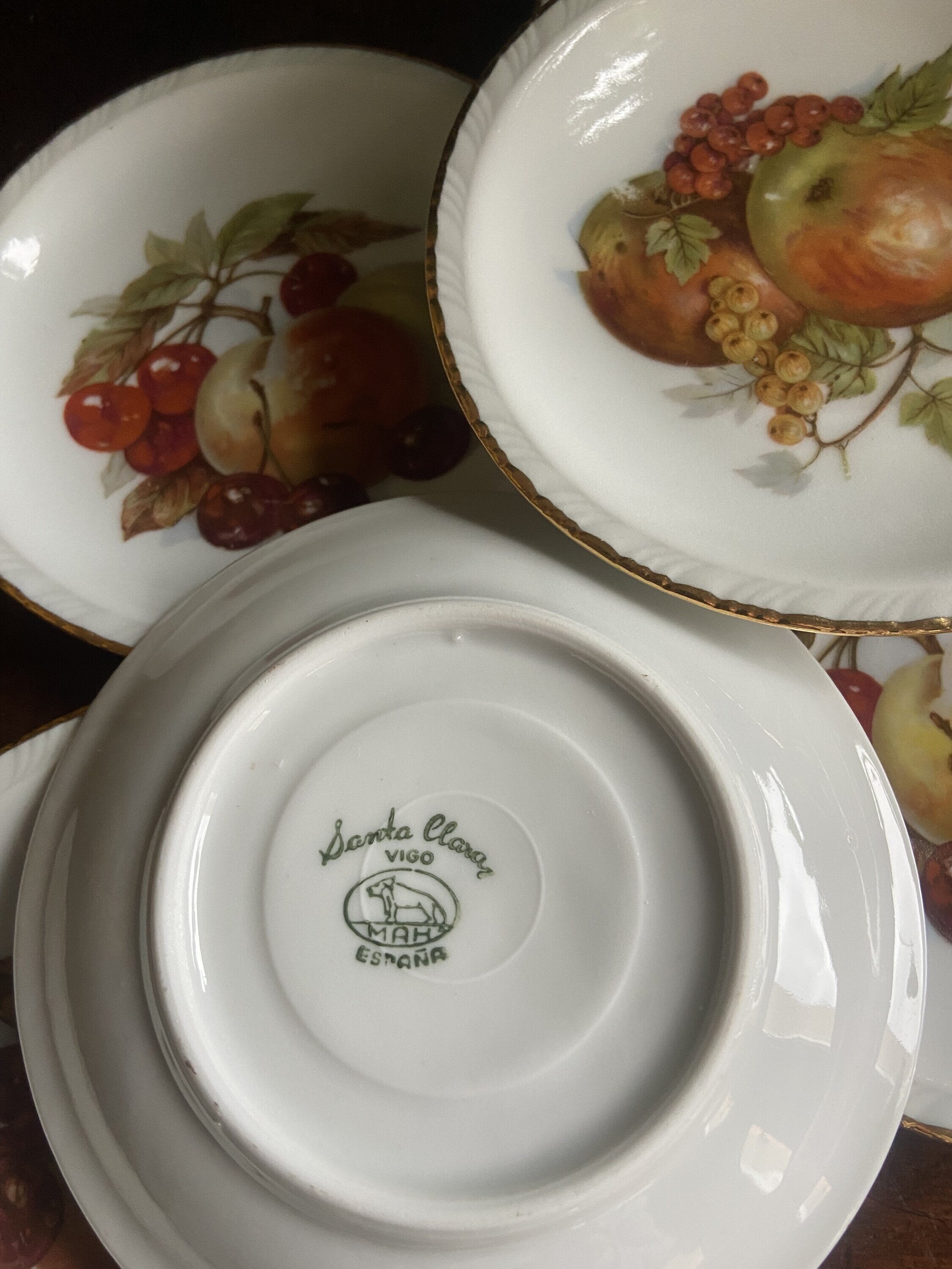 6 platos de pan en porcelana "Santa Clara"