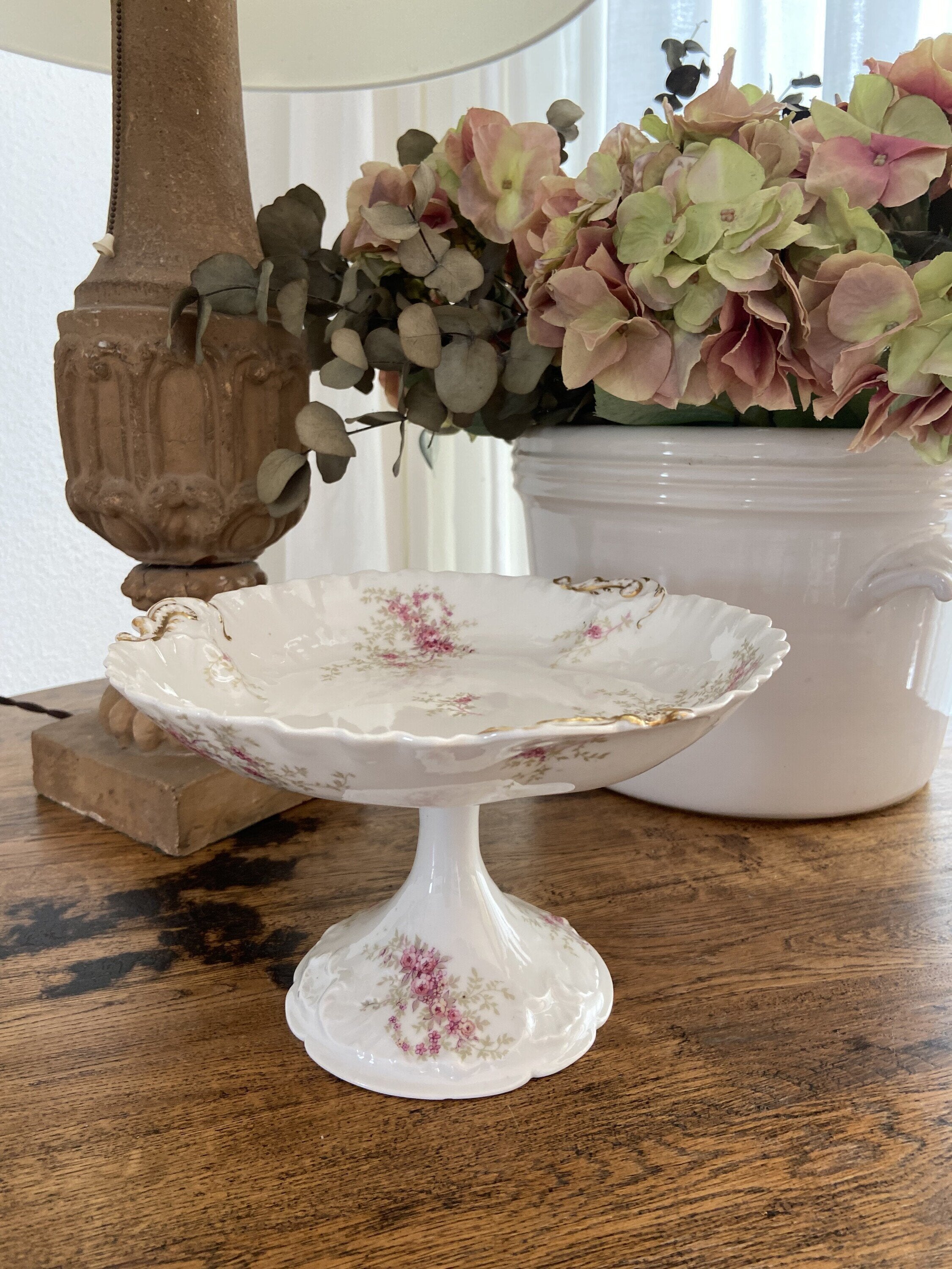 Pastelero/Frutero en porcelana francesa "W.G,&Cª"