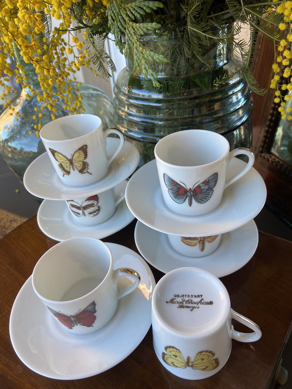 6 tazas de café en porcelana de "Limoges"
