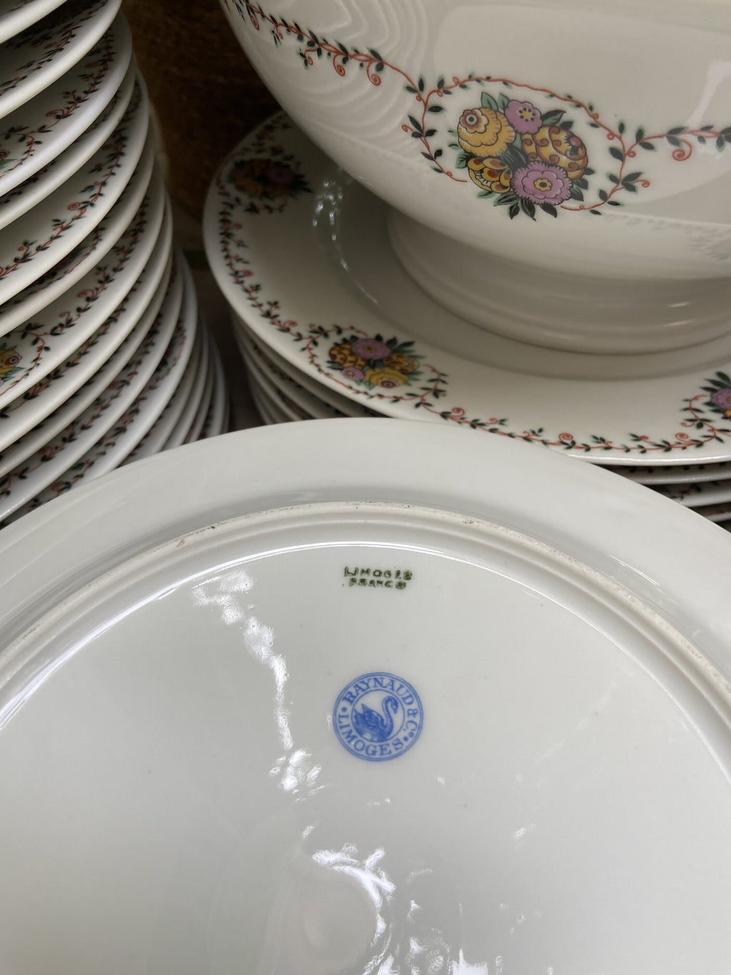 -Vajilla en fina porcelana francesa de Limoges "Raynaud & Cº"