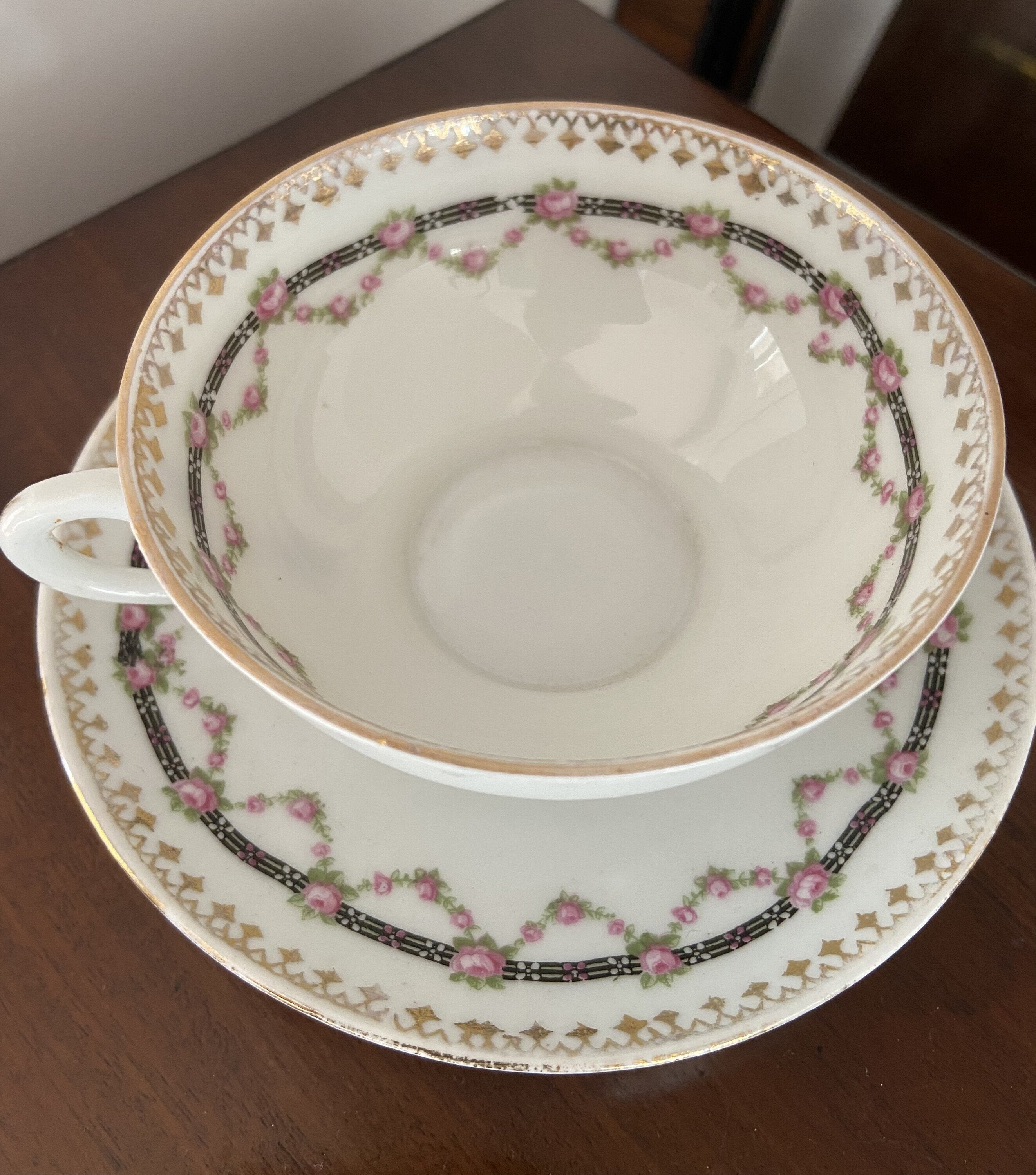 6 tazas de café en fina porcelana alemana "Silesia".