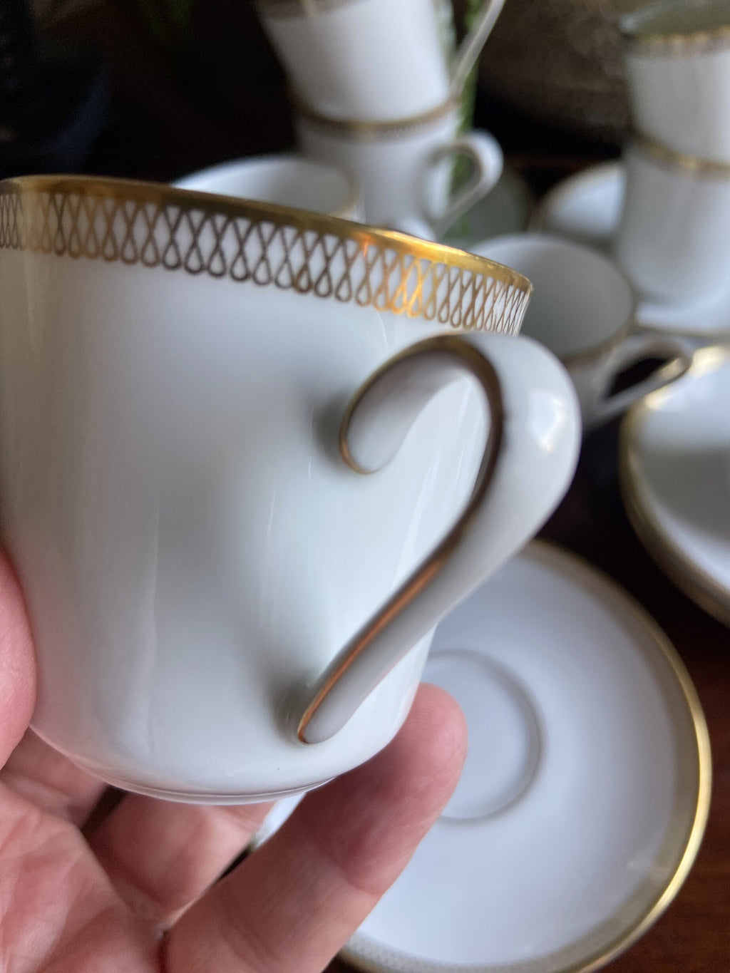10 tazas de café en porcelana alemana "Eschenbach"