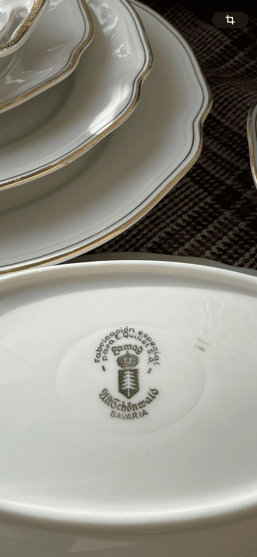 Vajilla en porcelana alemana de Bavaria "Schönwald".