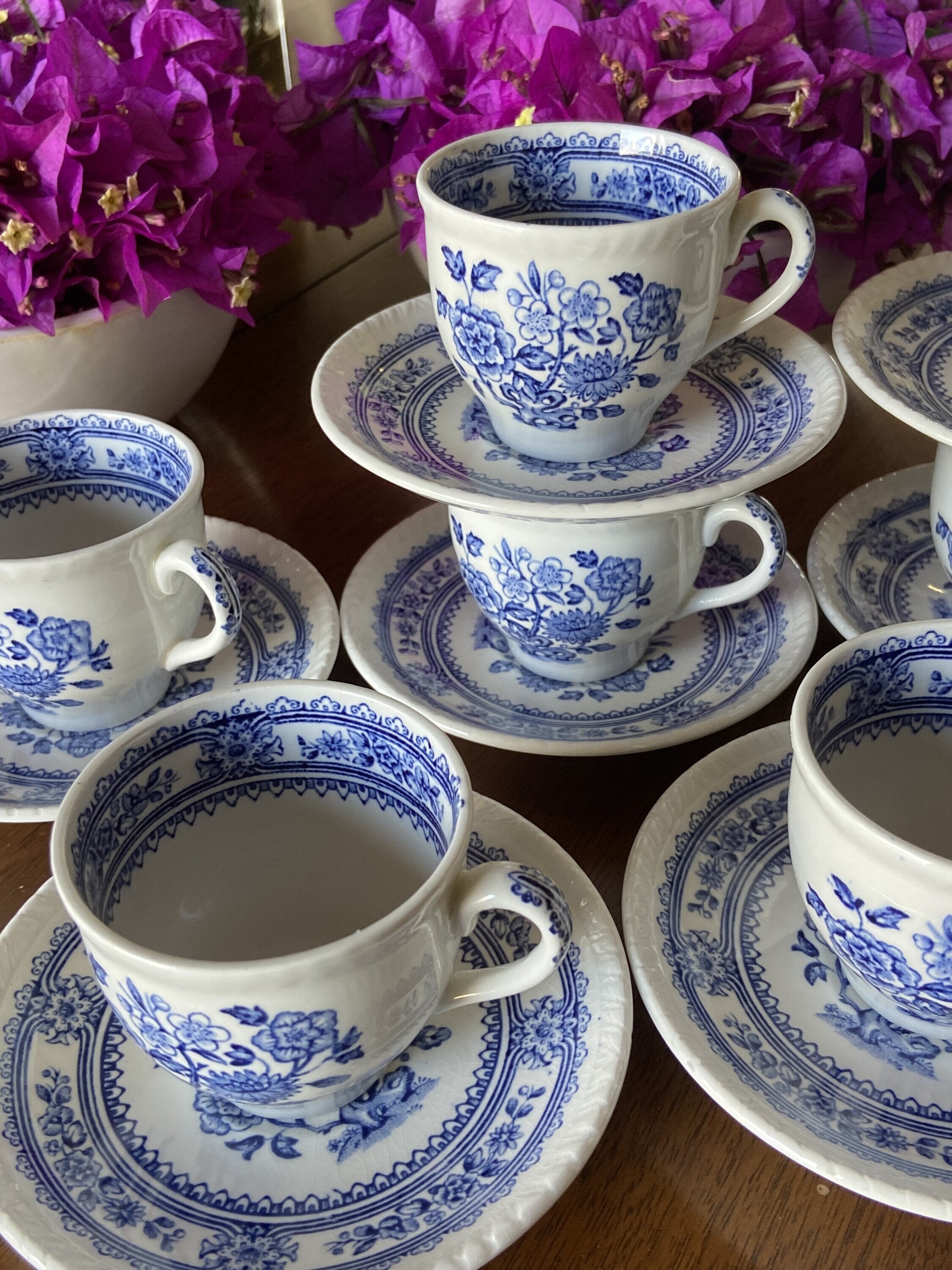 6 tazas de café en loza inglesa "Wood & Sons" mod. Dorset