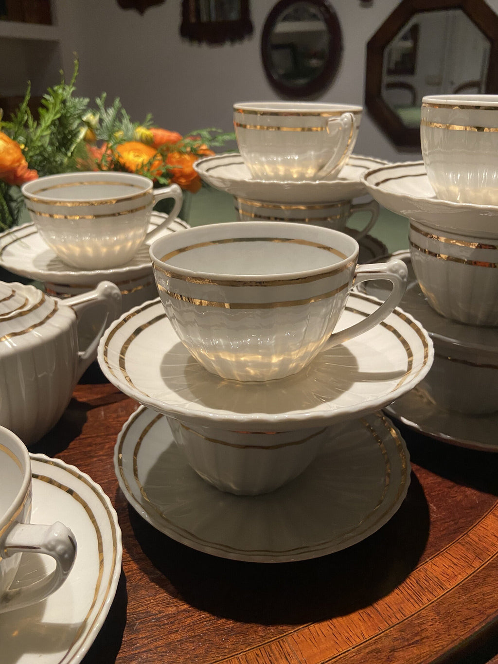 Juego de té en porcelana "Saint Claire"