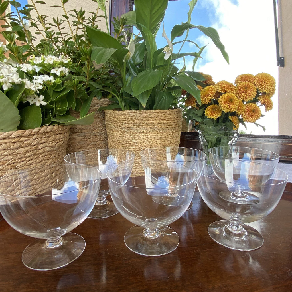 6 copas postres en fino cristal.