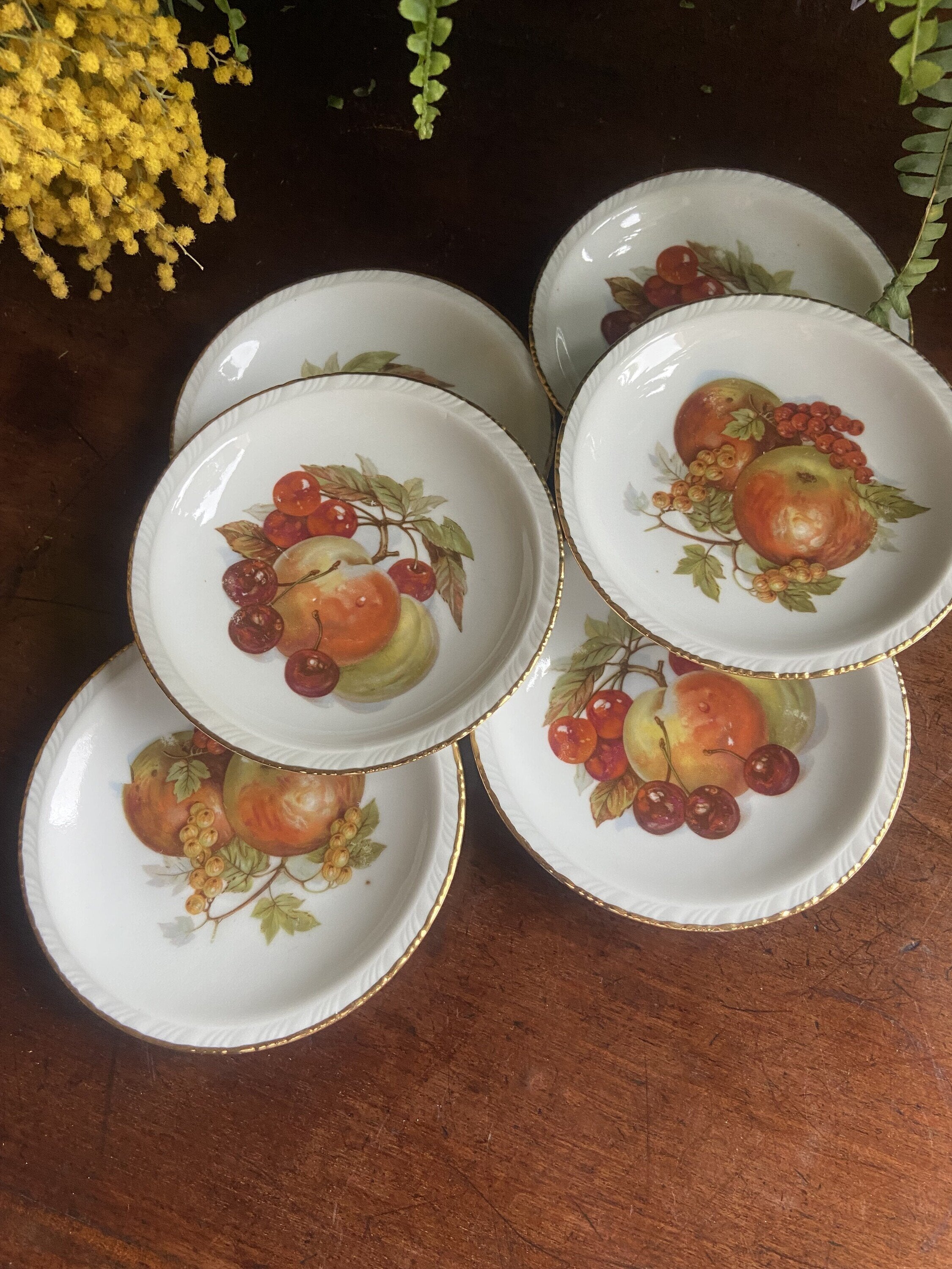 6 platos de pan en porcelana "Santa Clara"