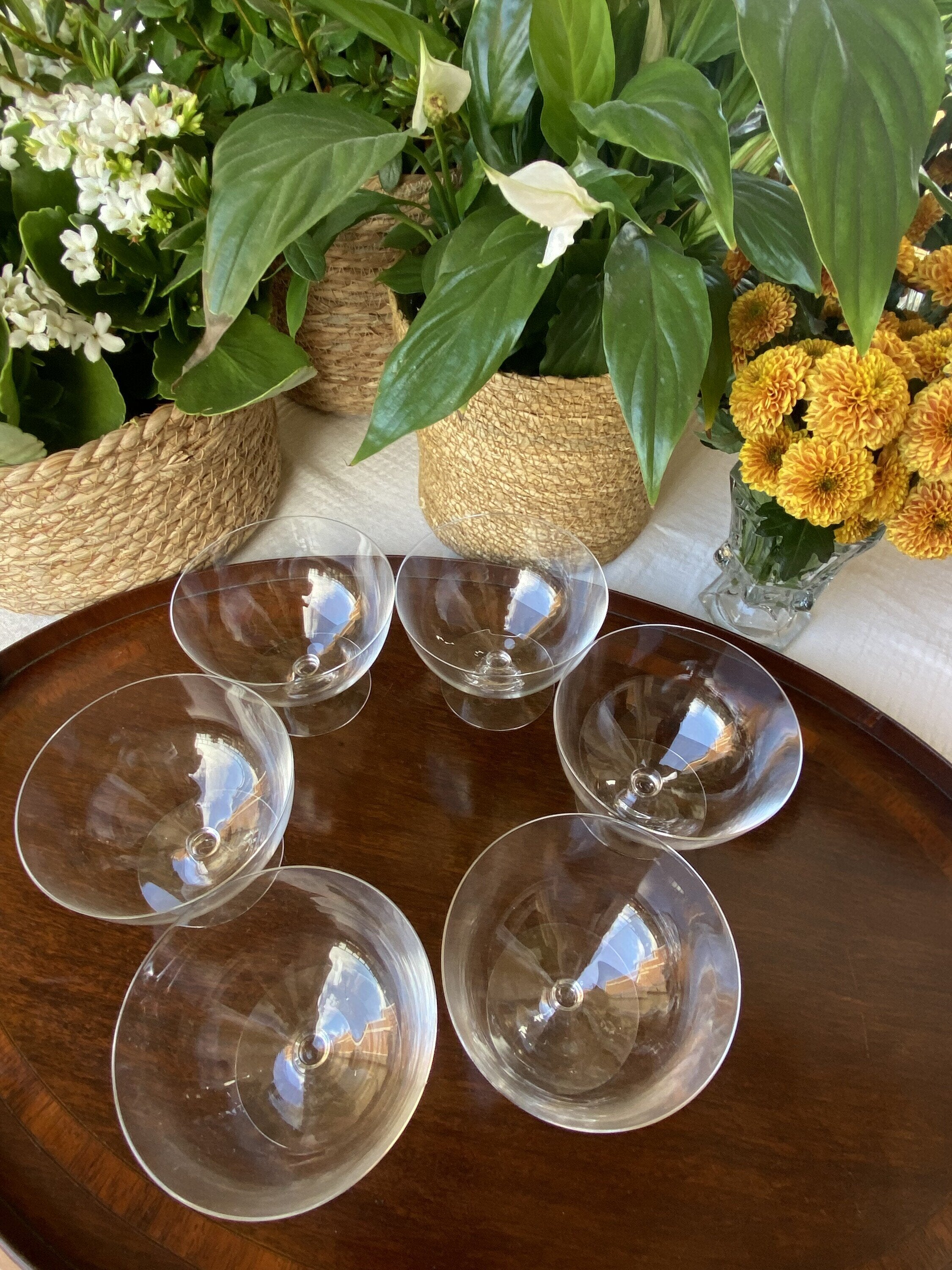 6 copas postres en fino cristal.