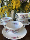 4 tazas consomé en porcelana "Bidasoa".