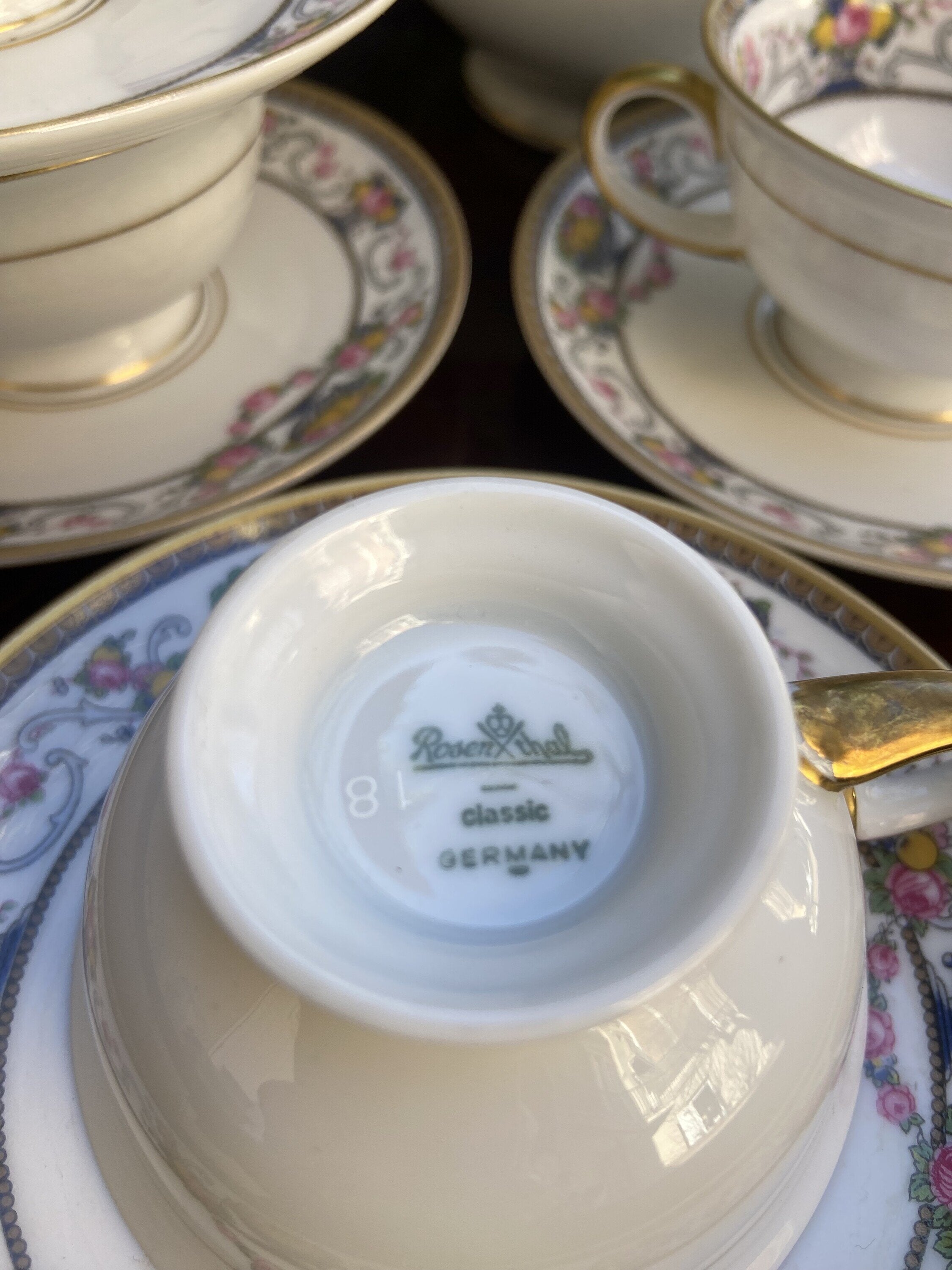 Juego de café en porcelana alemana "Rossenthal"