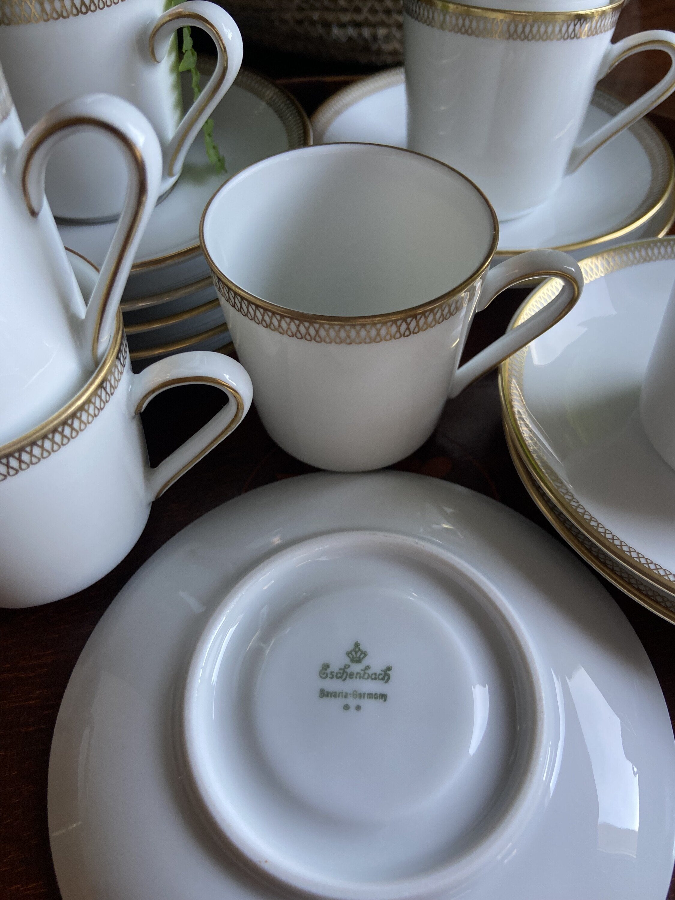10 tazas de café en porcelana alemana "Eschenbach"