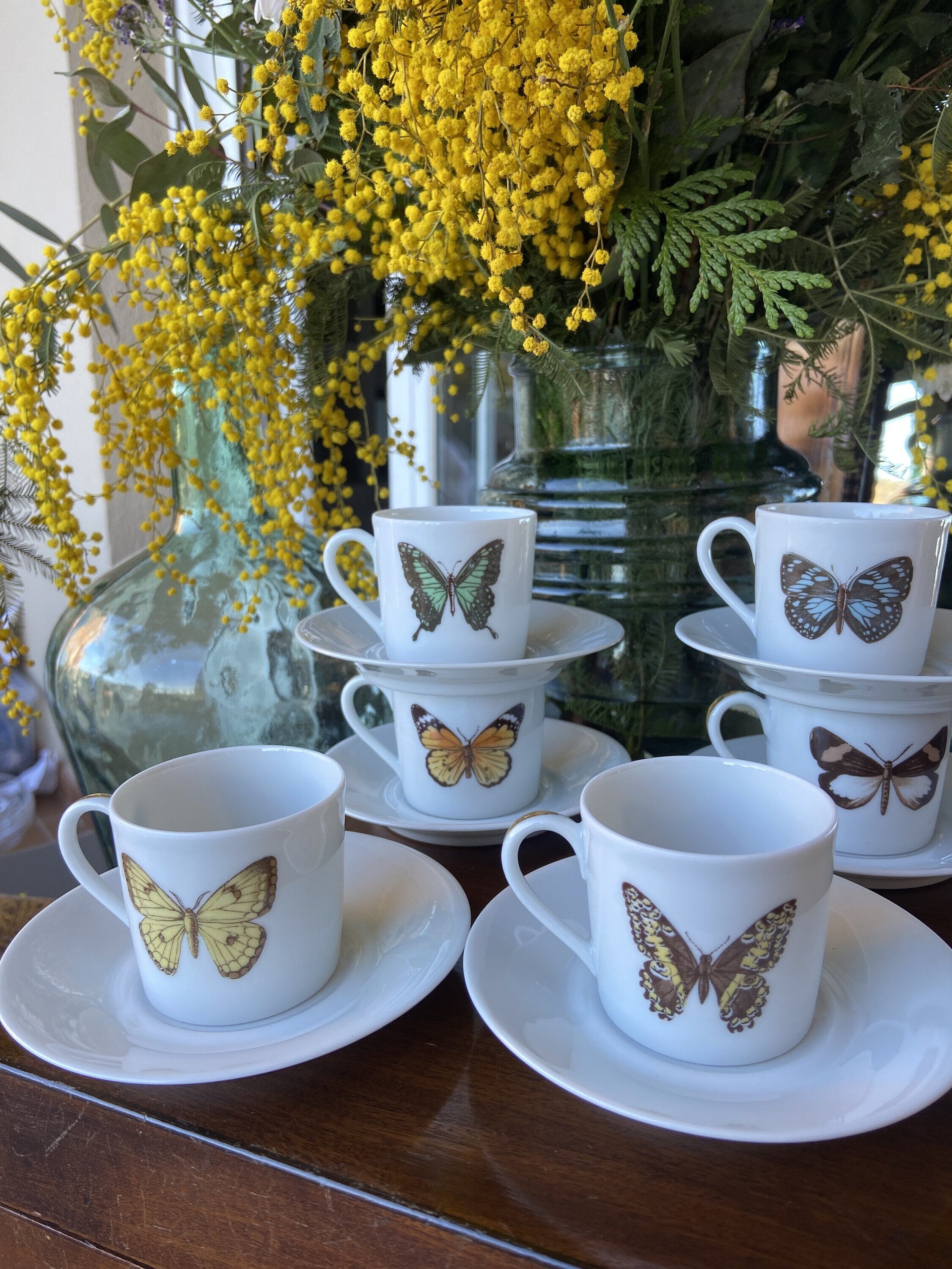 6 tazas de café en porcelana de "Limoges"